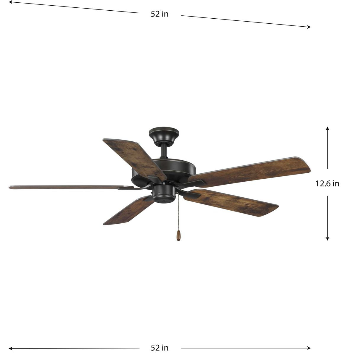 AirPro 52 in. Antique Bronze 5-Blade AC Motor Transitional Ceiling Fan - Image 2