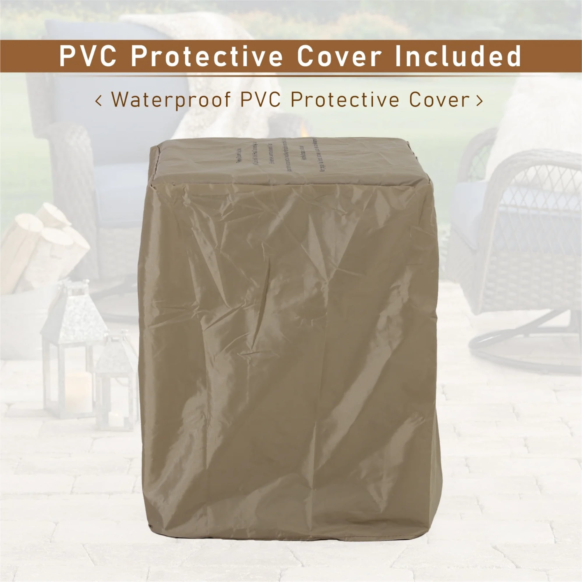 MF Studio 18" Outdoor Patio Propane Gas Fire Pit Column with Waterproof Cover & CSA Certificate, 30,000 BTU - Image 4