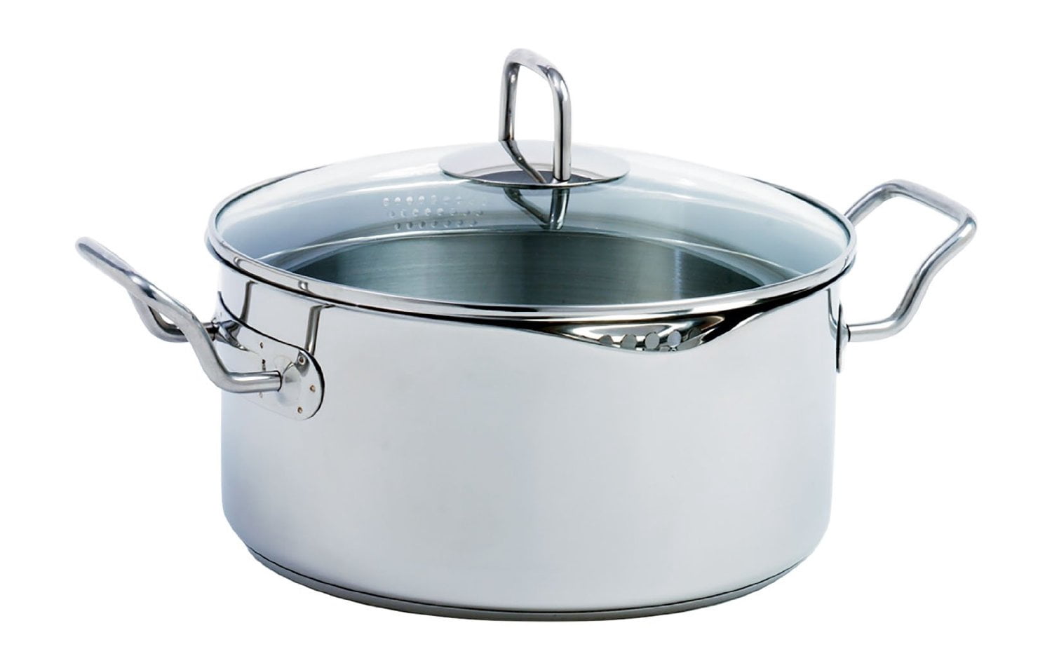 Norpro 645 Krona Stainless Steel 5 Quart Vented Cooking Pot with Straining Lid - Image 2