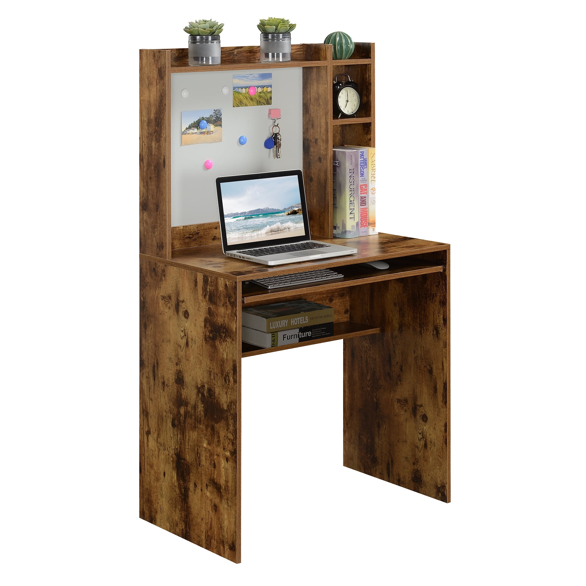 Convenience Concepts Designs2Go 54.25" Student Desk With Magnetic Bulletin Board, Barnwood, All Ages - Image 4