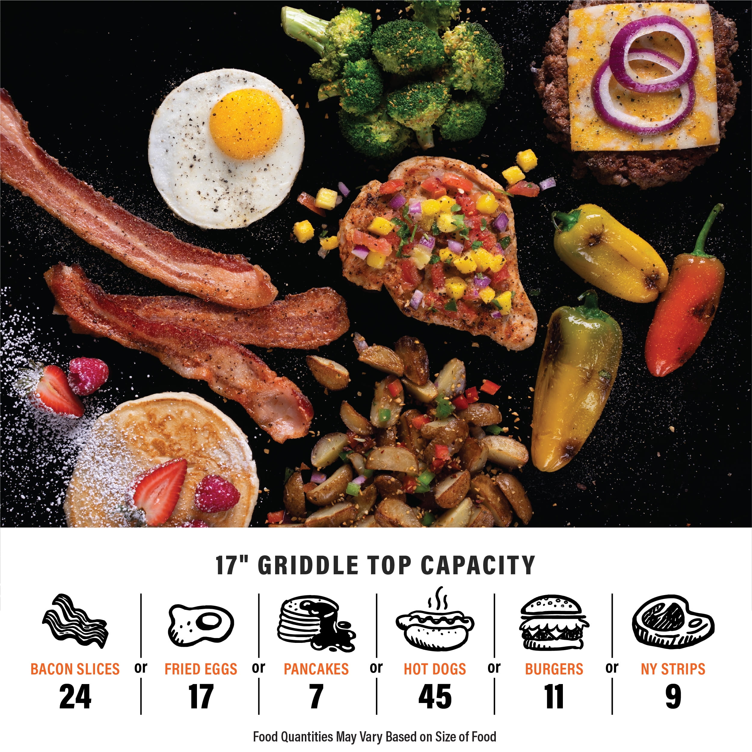 Blackstone E-Series 17" Electric Tabletop Griddle with Hood, Black - Image 4