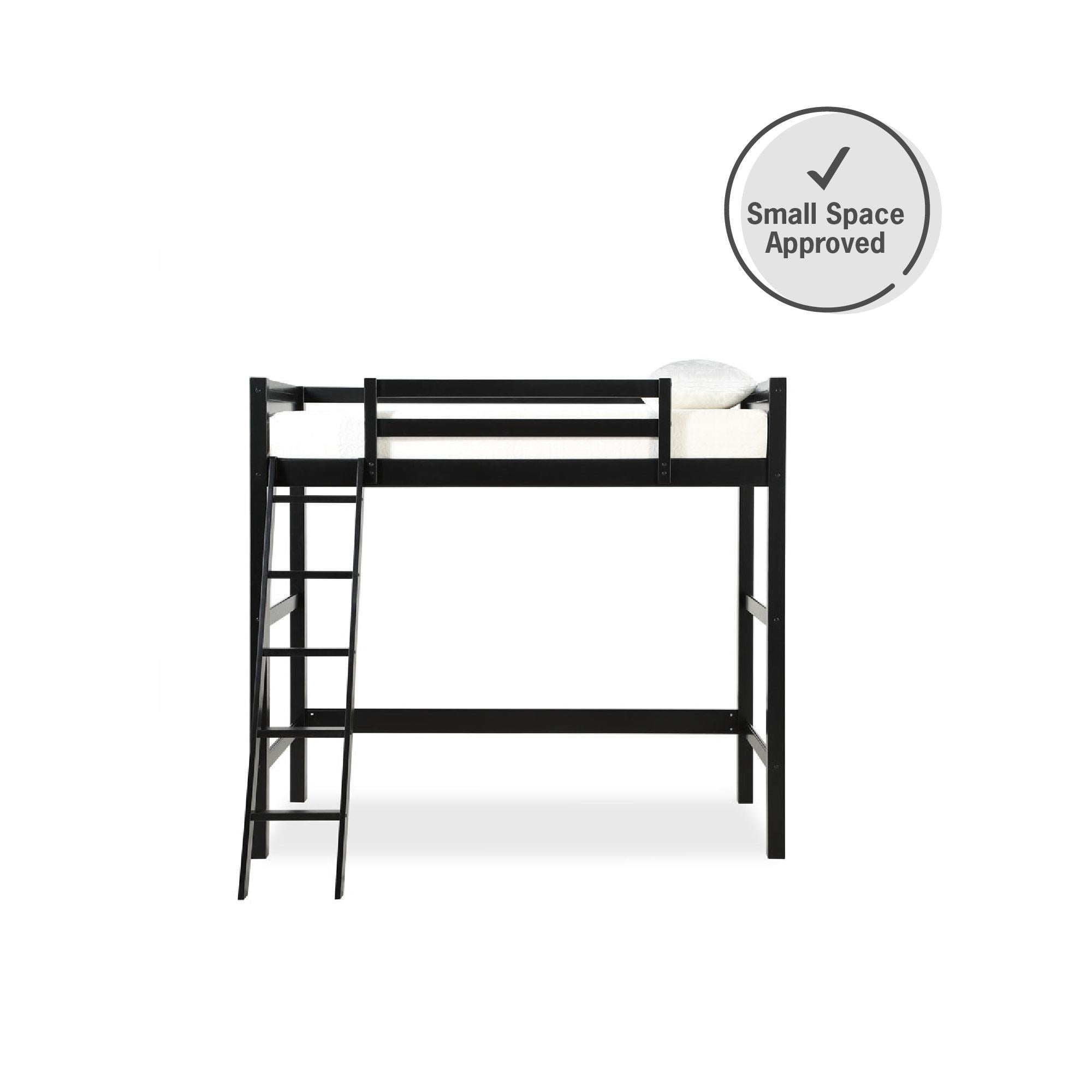 Your Zone Kiarah Twin Loft Bed with Ladder, Black - Image 4