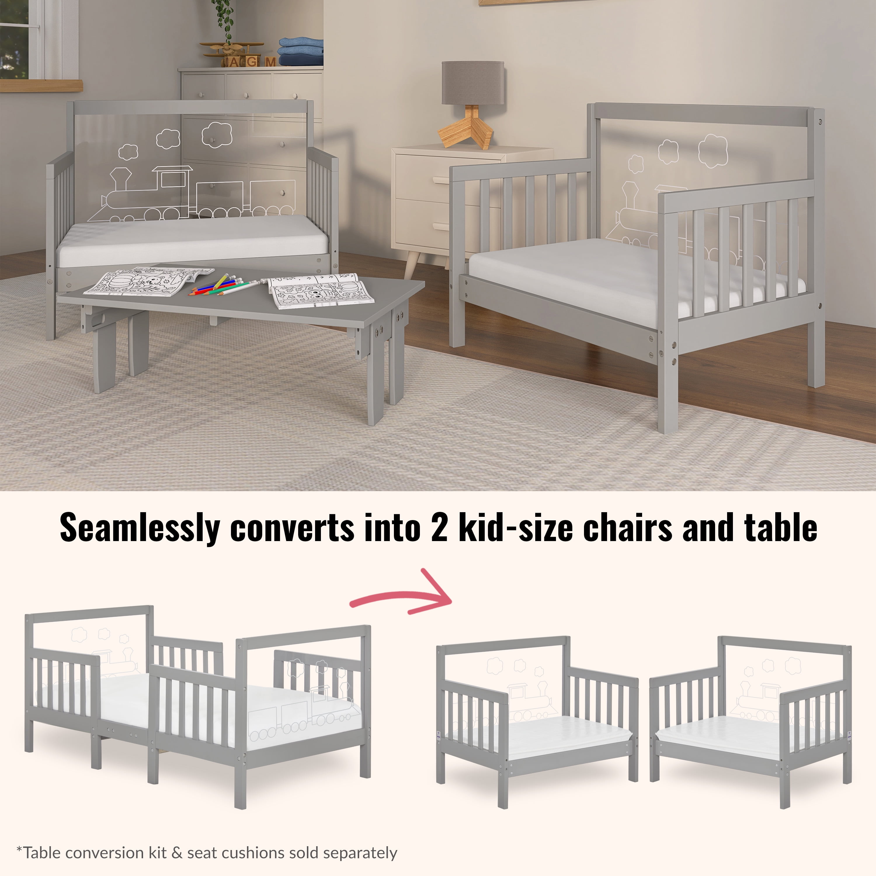 Dream On Me Polar Express Toddler Bed In Cool Grey - Image 4