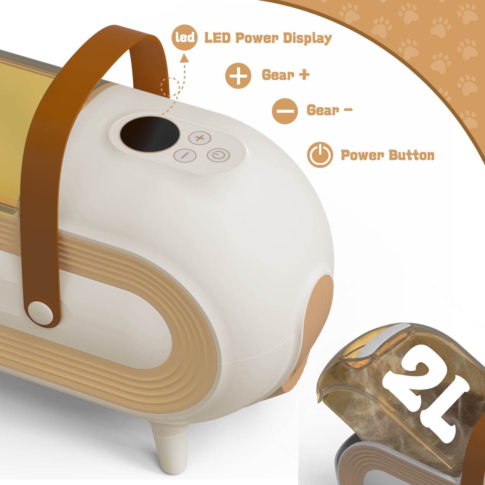 REDSASA Dog Hair Vacuum, 7 in 1 Low Noise Pet Grooming Kit, Cat Hair Trimmer 2L Large Capacity Dog Groom Vacuum Cleaners for Shedding Pet Hair, Home Cleaning, Yellow - Image 7