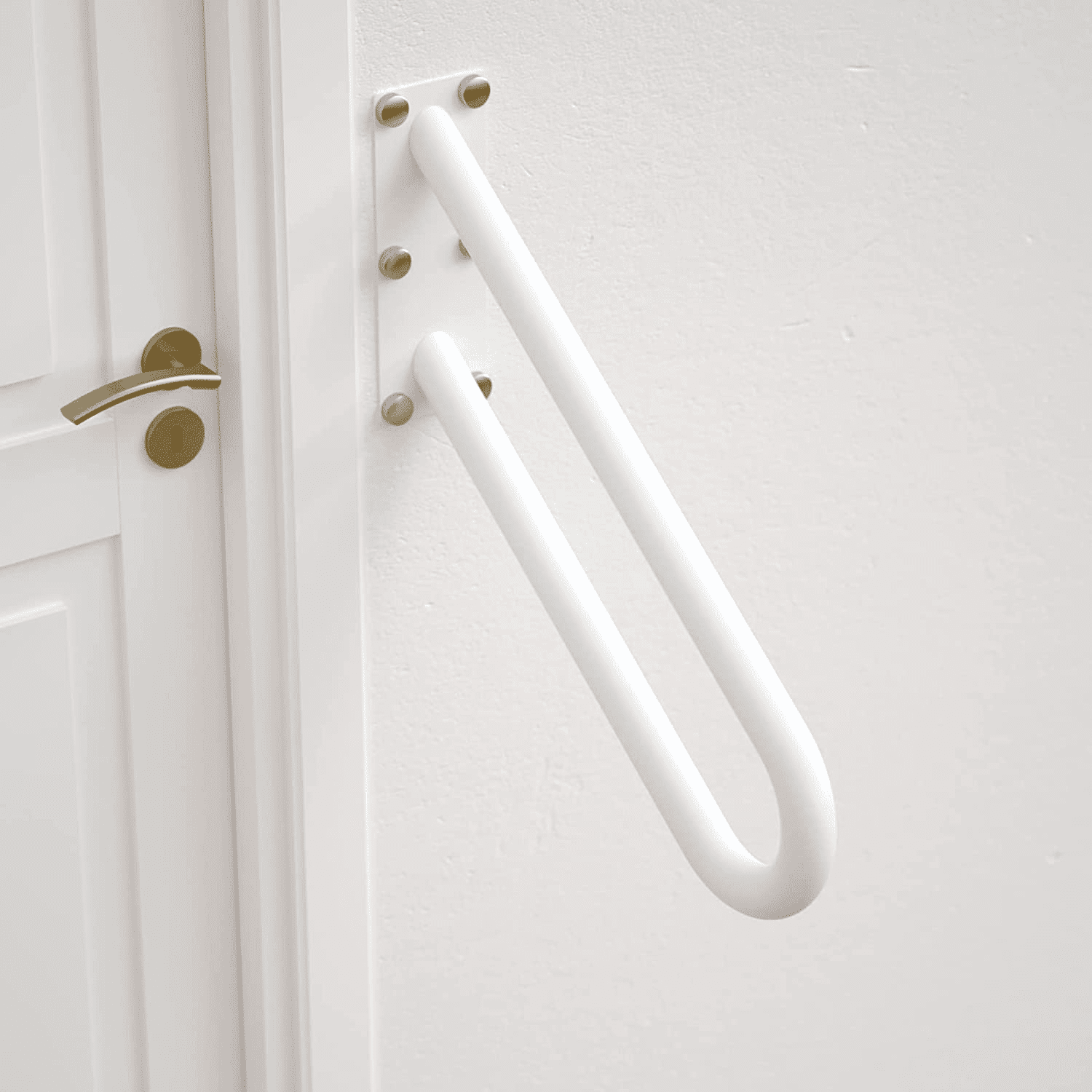 20 inch Stainless Steel Handrail for 1-3 Steps- 1.25" Tube, ZUEXT U Shaped Oil Rubbed White Safety Grab Bar for Stairs, Wall Mounted Hand Railing for Outdoor Garage Entry Interior Exterior Stairway - Image 6