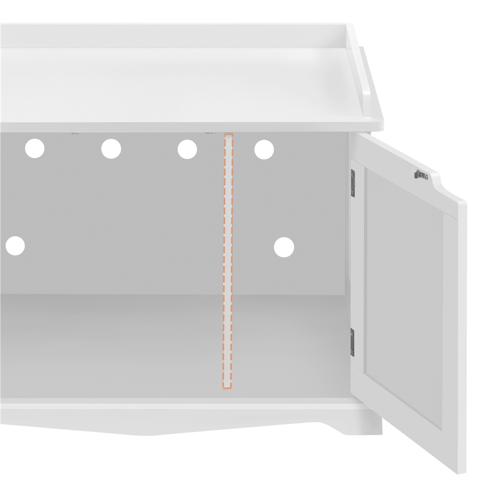 Renwick Wooden Cat Litter Box Furniture with Door, White - Image 6