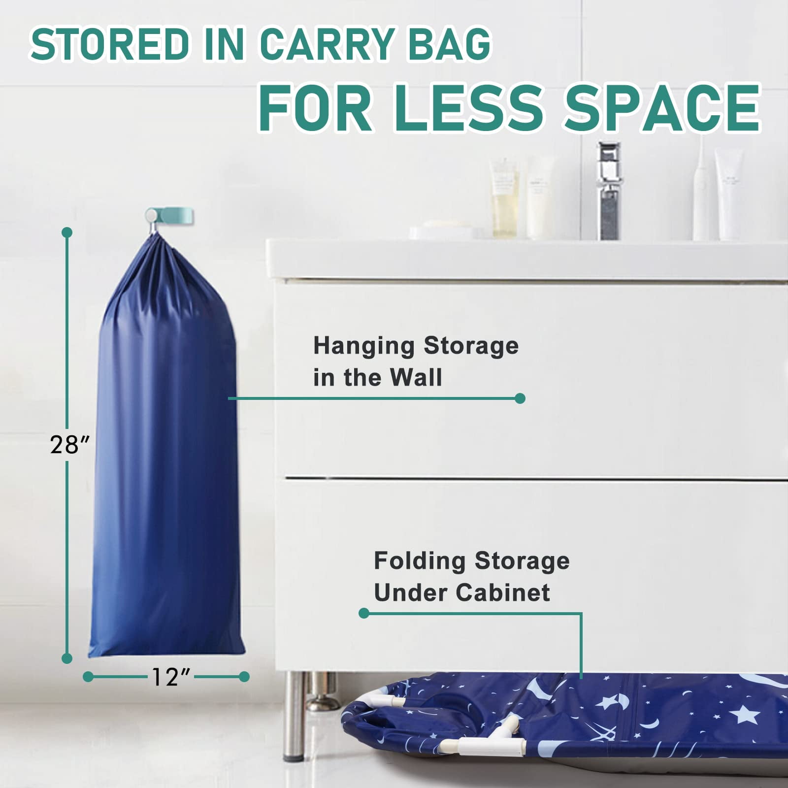 SLLINGLUO 47in Portable Foldable Bathtub for Adult, Family Bathroom Spa Tub, Hot Bath Ice Bath - Image 9