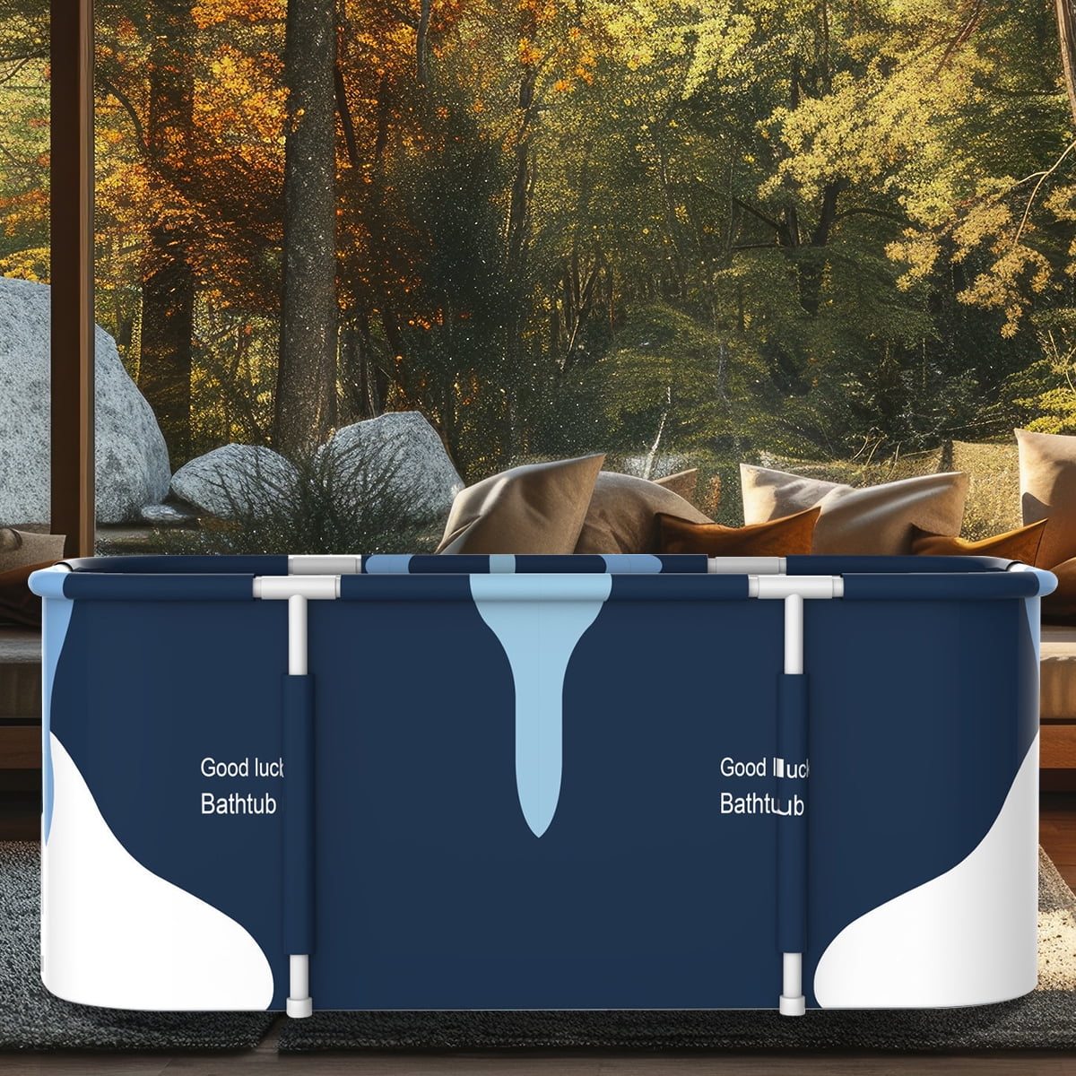 55" Foldable Bathtub for Adult and Kids, Portable Family Sauna SPA Soaking Bath Tub - Image 6