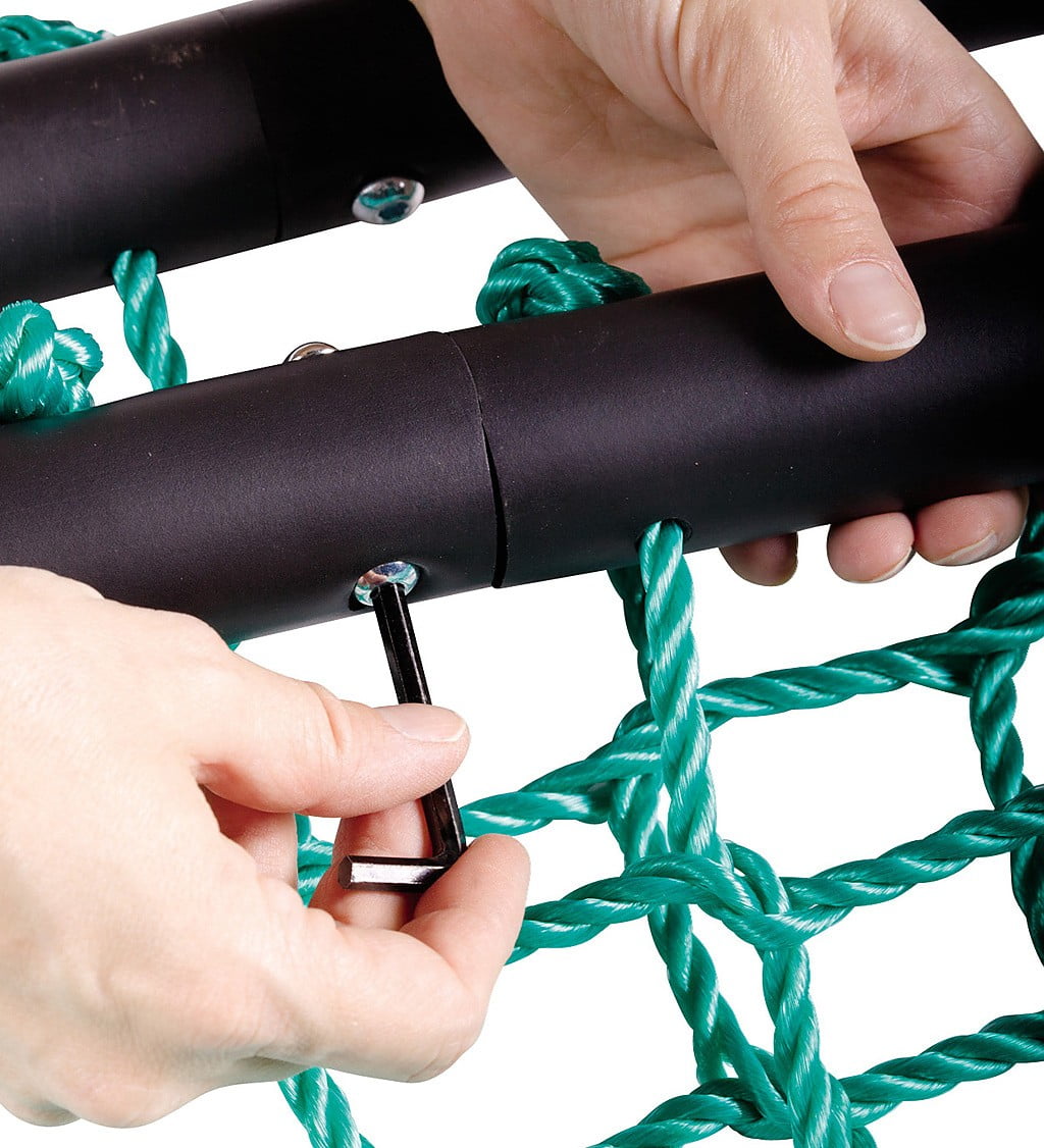 HearthSong 40-Inch Green Giant Rectangular Rope Platform Tree Swing with Padded Steel Frame - Image 3