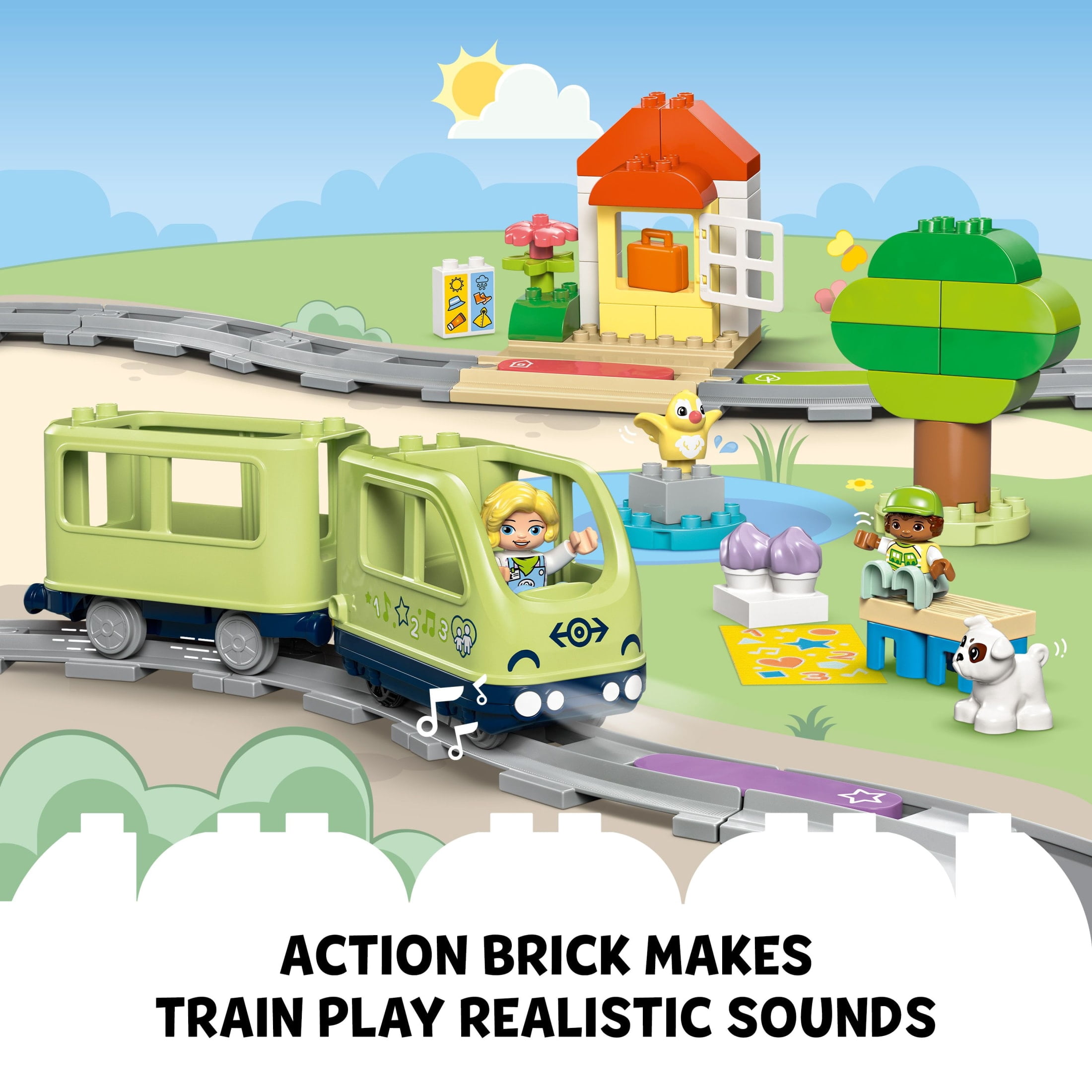 LEGO DUPLO Town Interactive Adventure Train Set - Building Toy for Toddlers, Boys and Girls, Ages 2+ - Learning Train Toy Playset with Lights and Sounds - Gift for Birthdays and Holidays - 10427 - Image 5