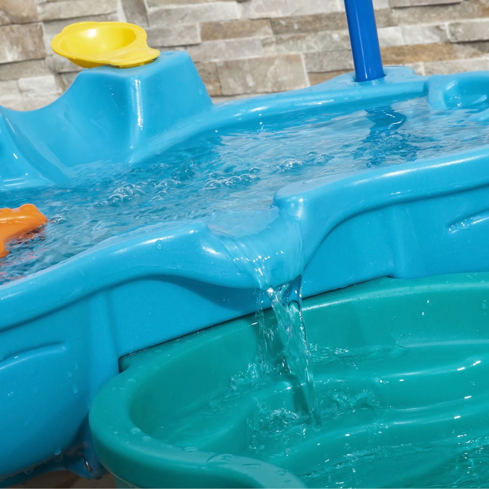 Step2 Spill & Splash Seaway Blue Plastic Water Table for Toddlers with 10-piece Playset - Image 2