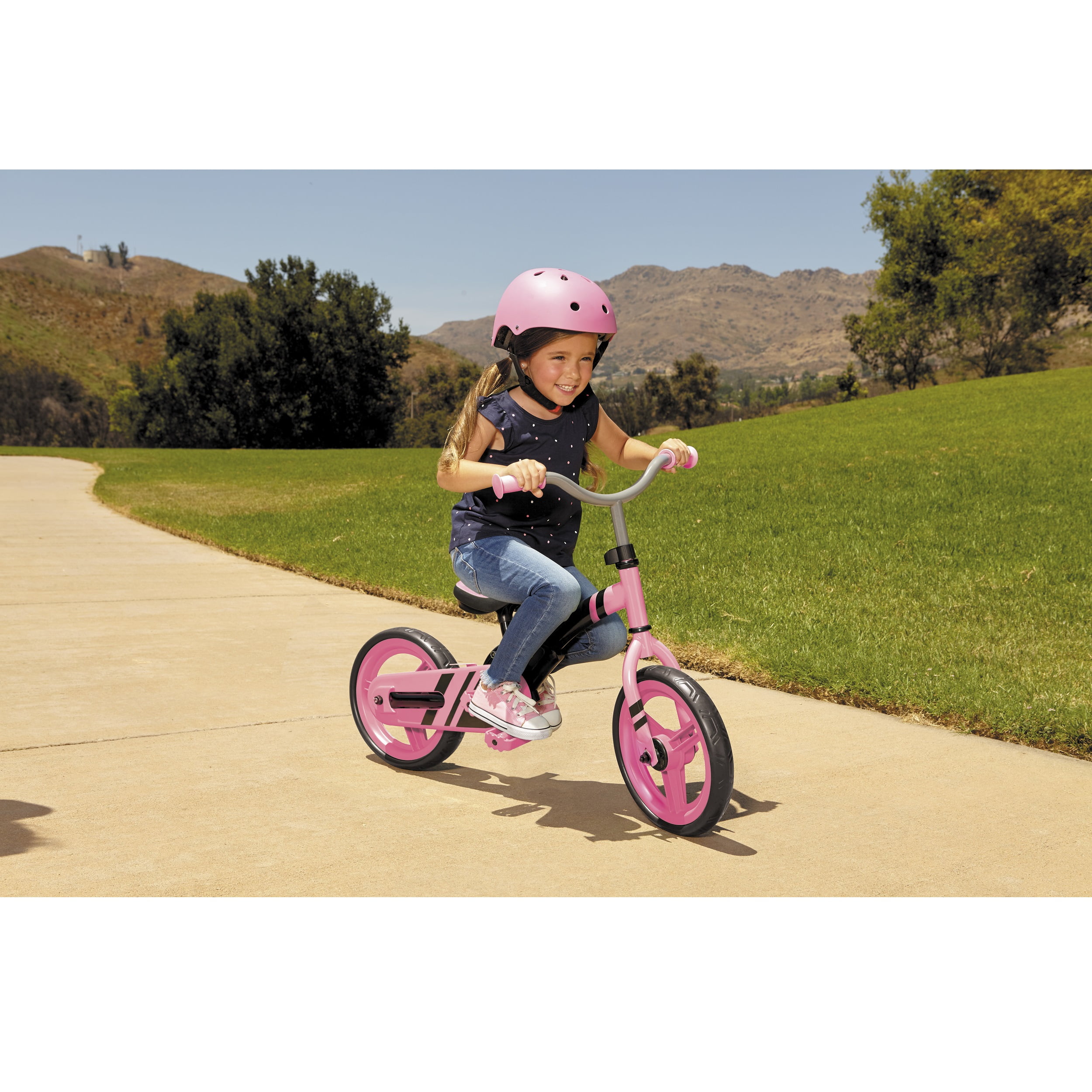 My First Balance to Pedal Pink Training Bike Kids, Ages 2-5 Years, 12 inch - Image 6