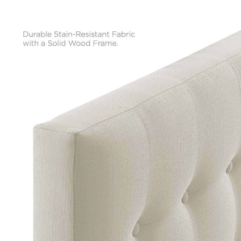 Modway Emily Twin Upholstered Fabric Headboard in Ivory - Image 3