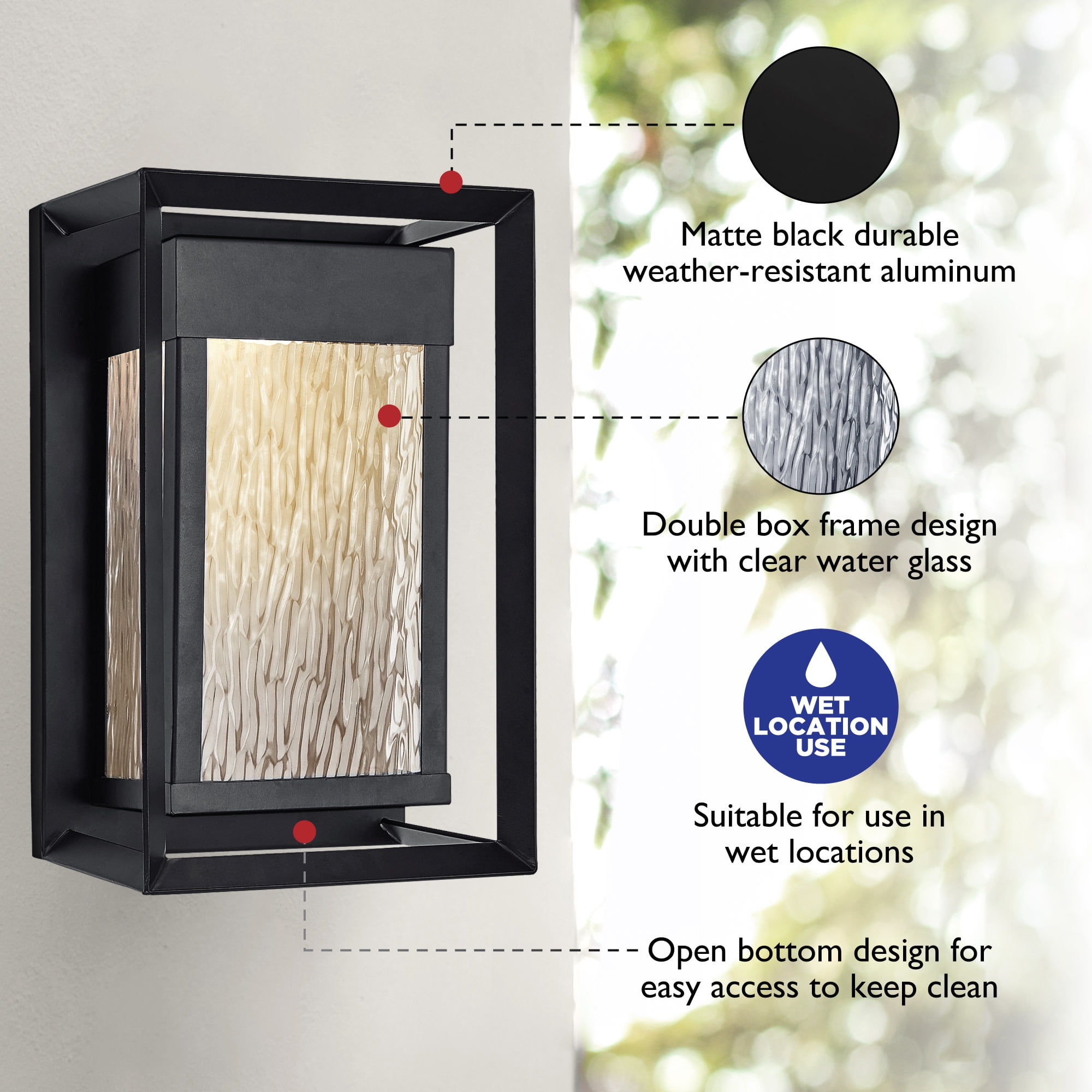 Design House 589226-BLK Hartbrook Outdoor LED Wall Light with Clear Glass for Porch Entryway Patio, Matte Black - Image 17