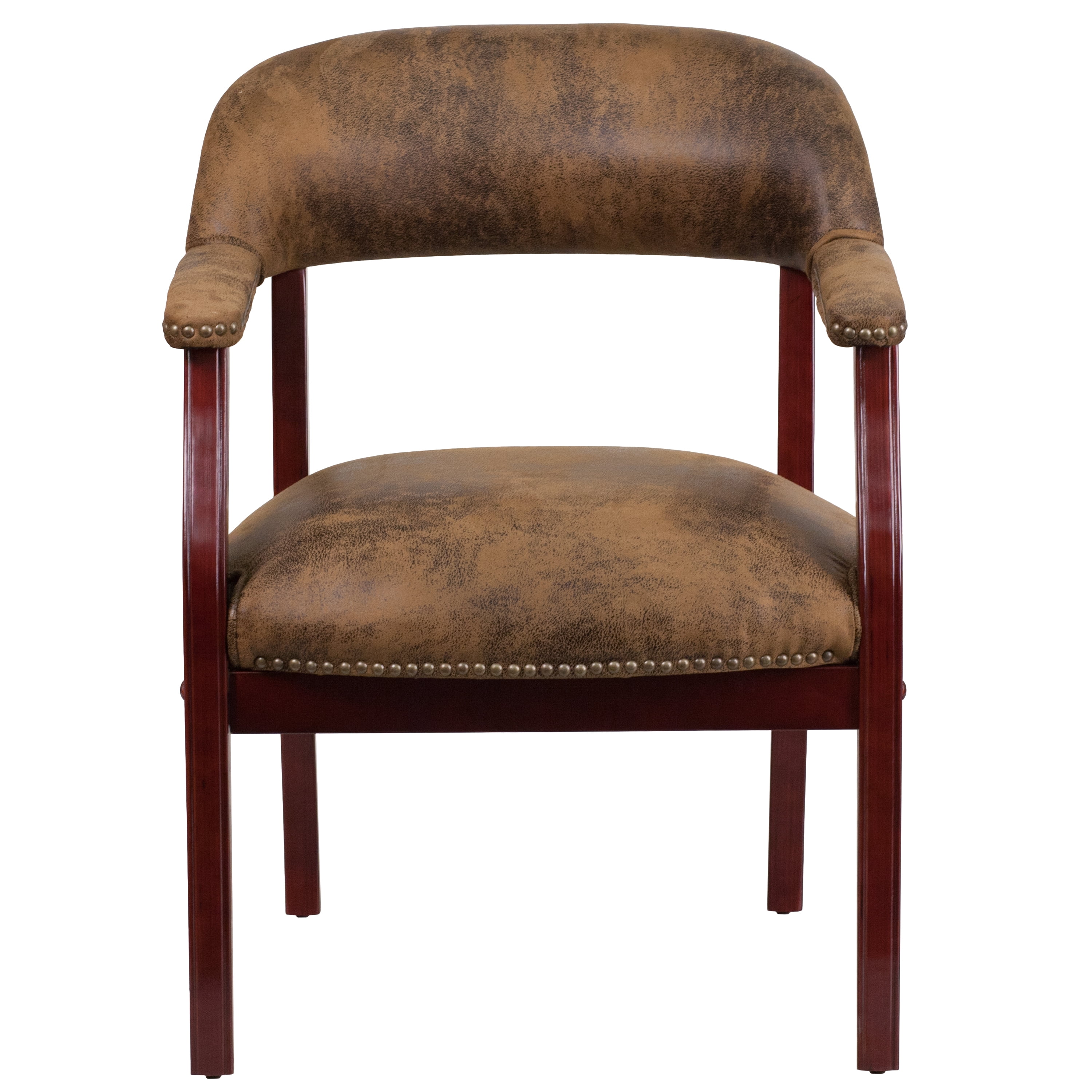 Flash Furniture Bomber Jacket Brown Luxurious Conference Chair with Accent Nail Trim - Image 11