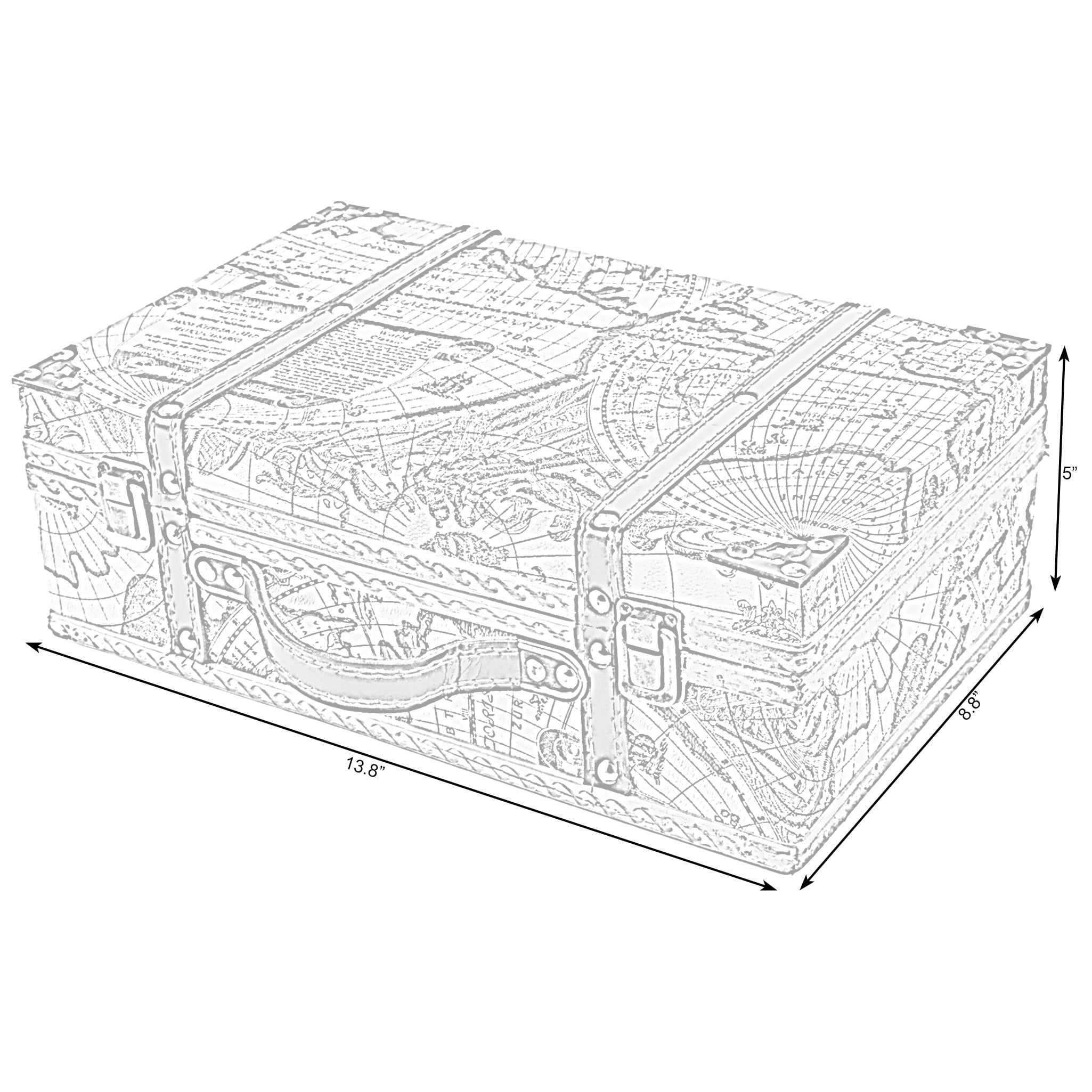 Old World Map Suitcase - Image 2