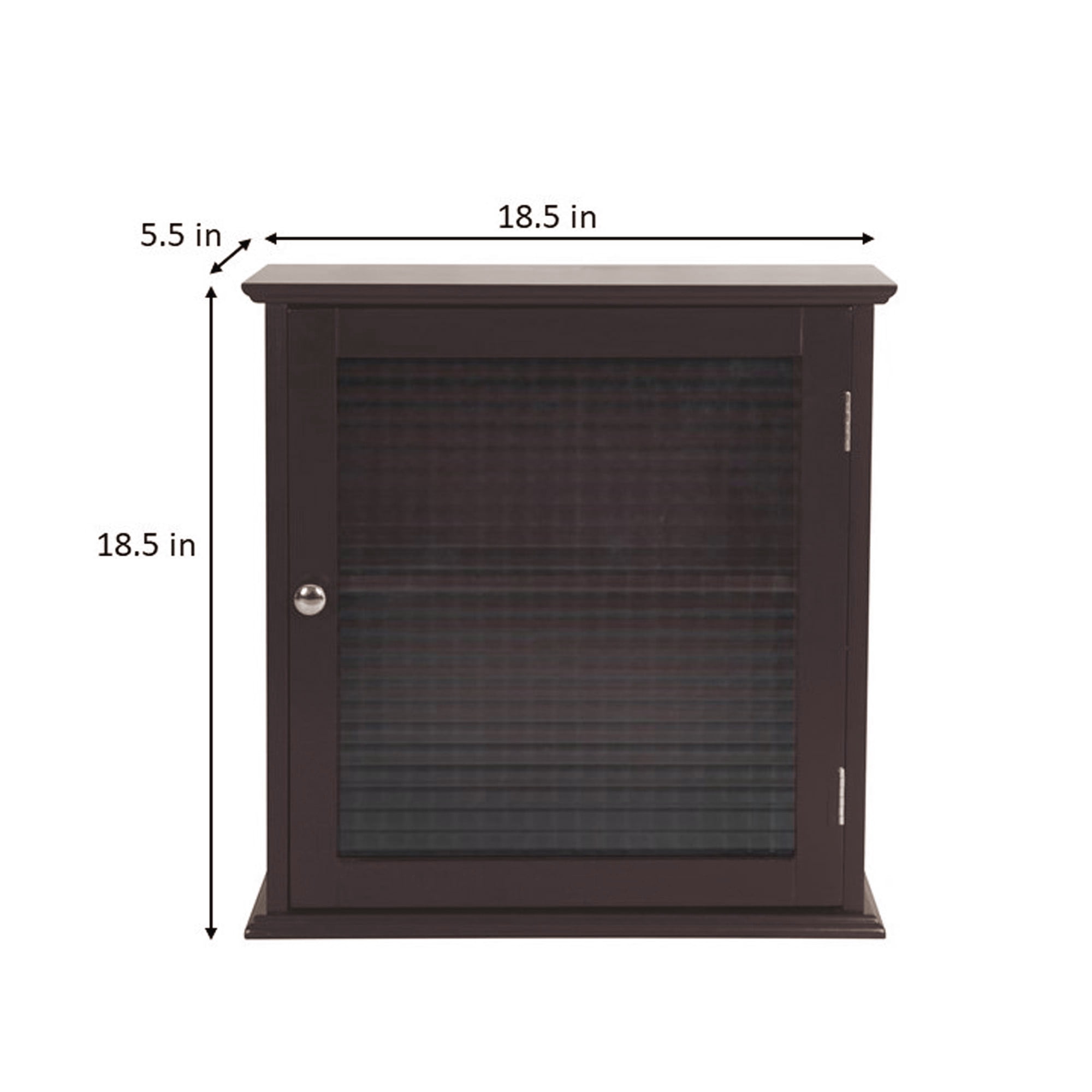 Teamson Home Chesterfield Removable Wooden Medicine Cabinet with Waffle Glass Door, Espresso - Image 6
