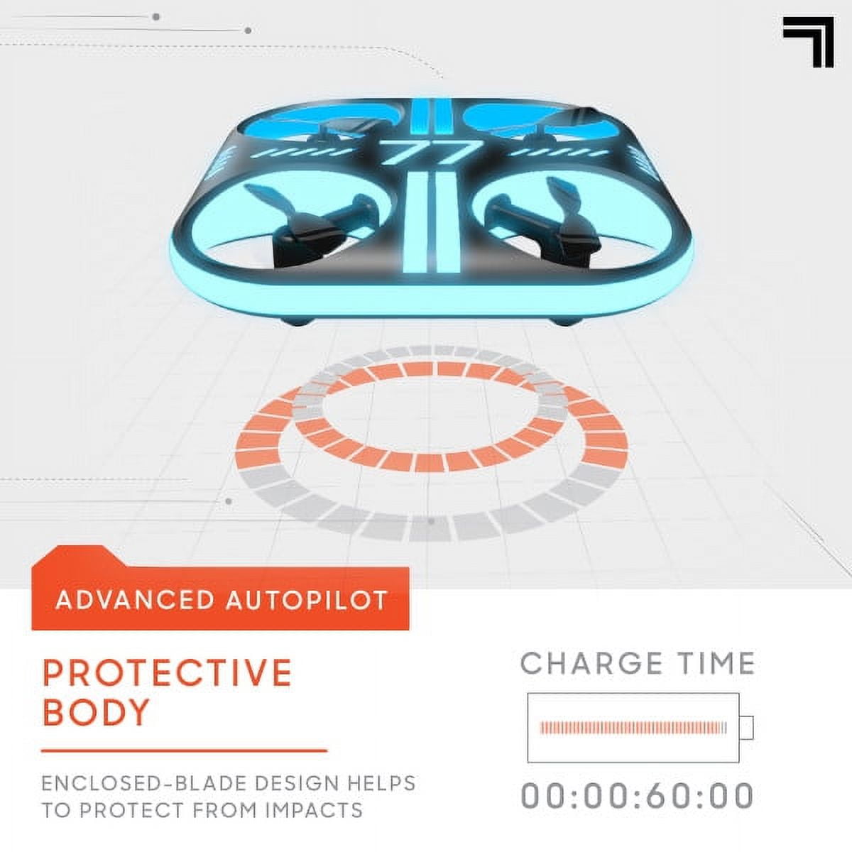 Sharper Image® Lumo Stunt Remote Control LED Glow Drone, Long Range Wireless Control, 3 Light Modes - Image 7