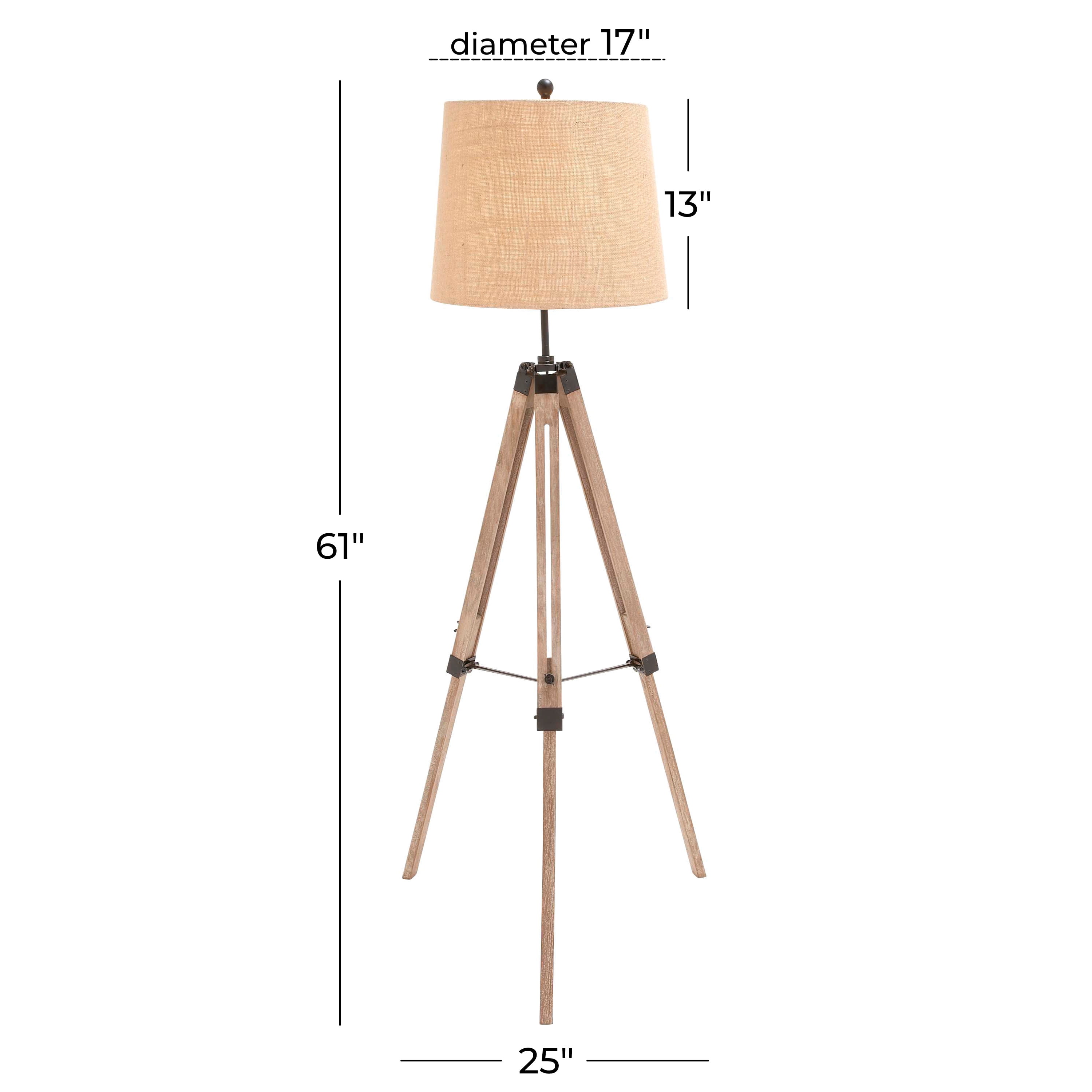 DecMode Brown Wood Industrial Floor Lamp 61" - Image 5