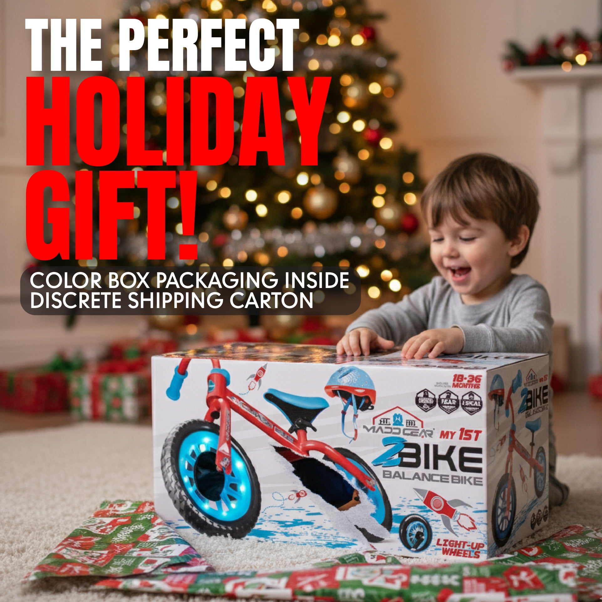 Toddler Balance Bike with Adjustable Helmet – Lightweight No Pedal First Bike for Ages 18 Months to 4 Years – Maintenance-Free 10" Tires – Adjustable Seat – Madd Gear My 1st ZBike - Image 9