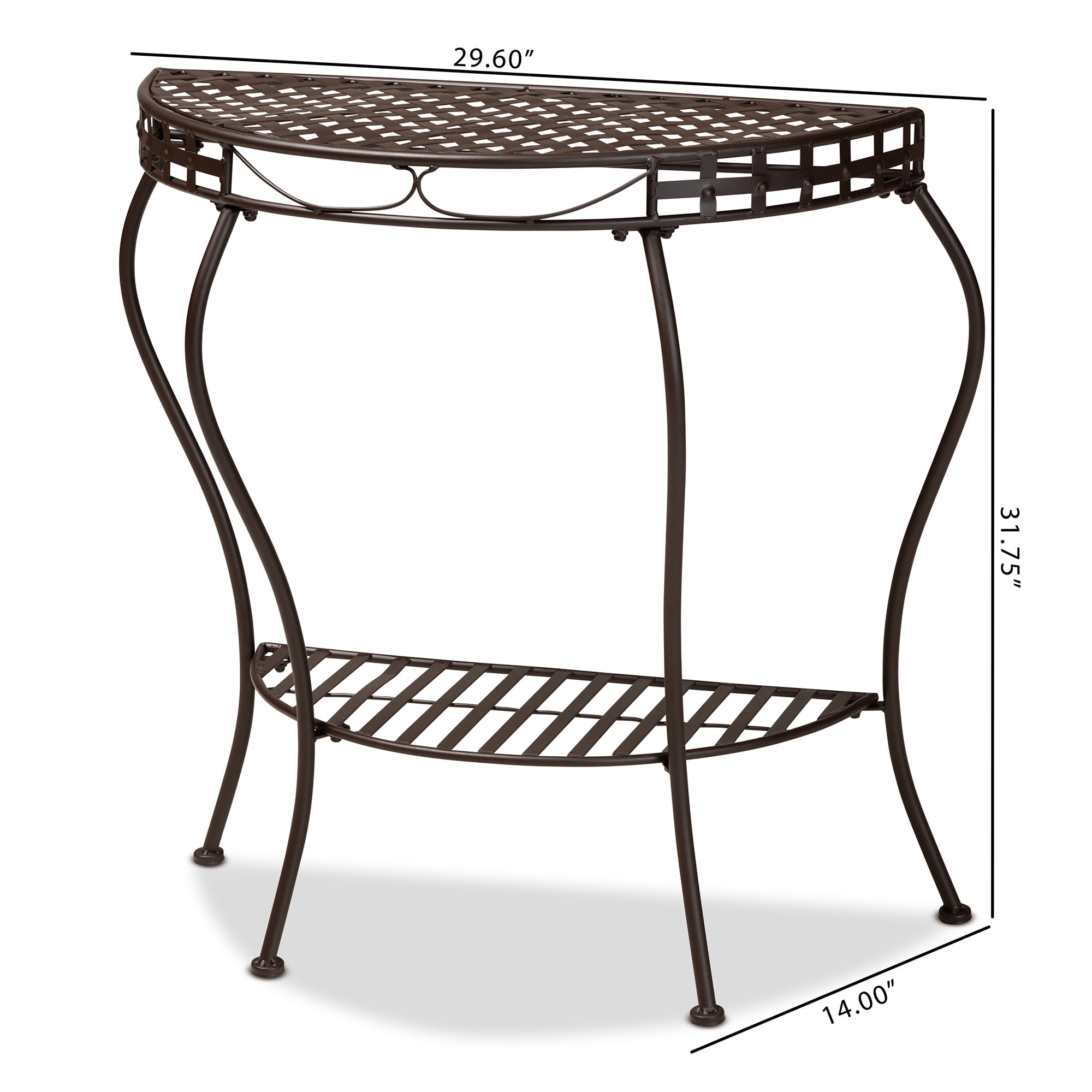 Baxton Studio Laraine Modern Metal Outdoor Console Table, Black - Image 9