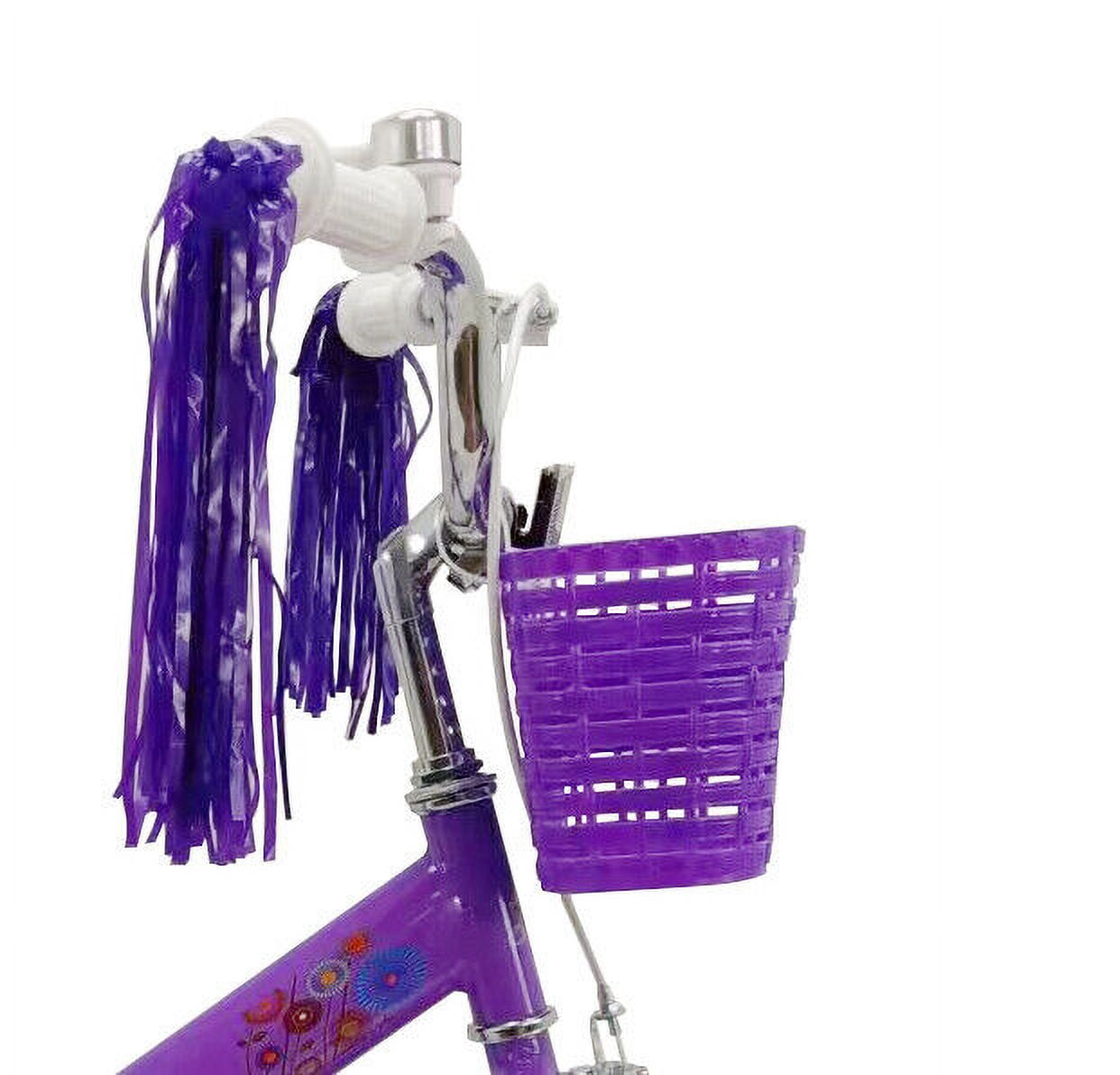 Micargi 16" inch Girl Kids Bike with Basket Girls with Training Wheels 4 5 6 7 Year Princess Toddler Purple - Image 6