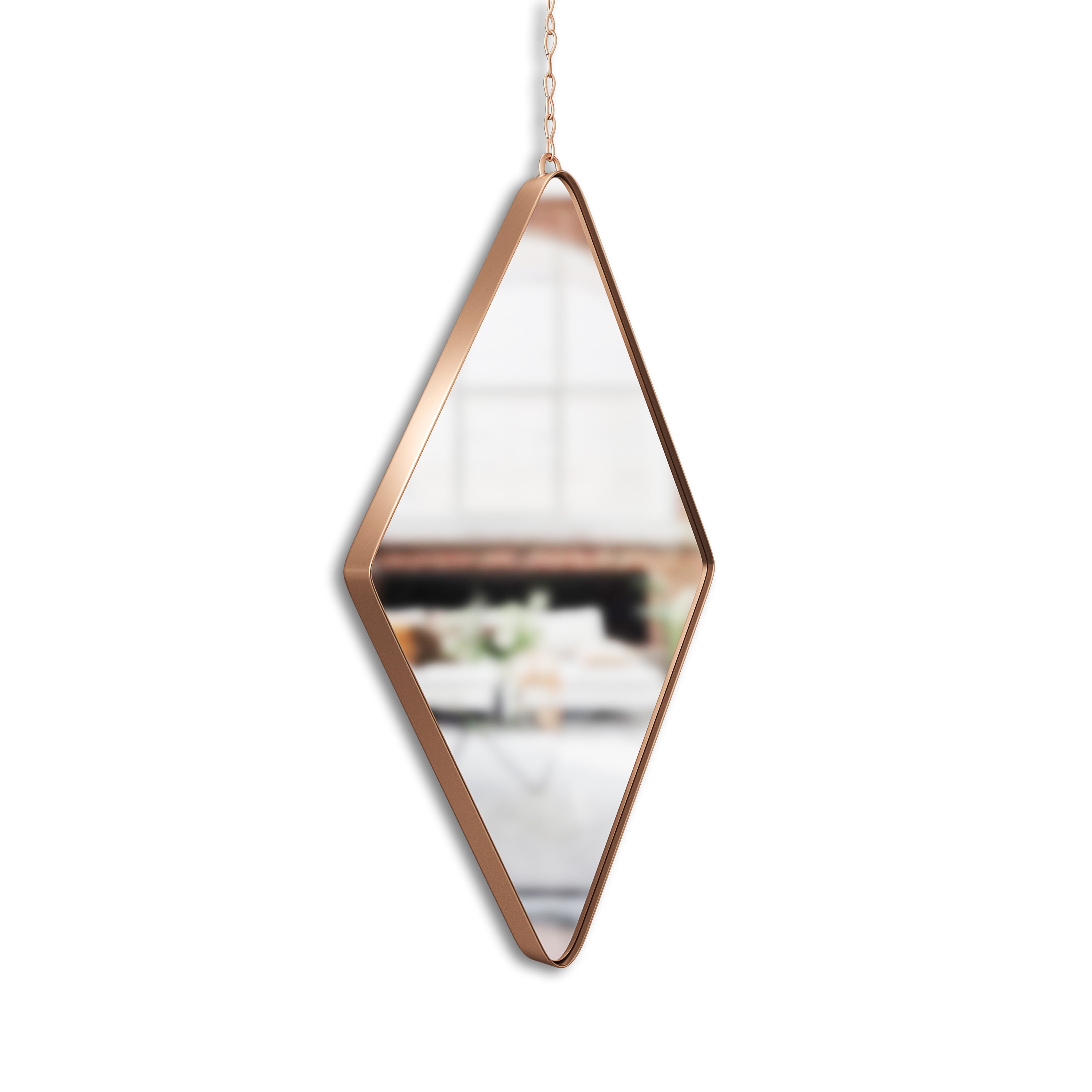 Umbra Dima Diamond Hanging Wall Mirrors 11.25 x 7" Set of 3 Copper - Image 7