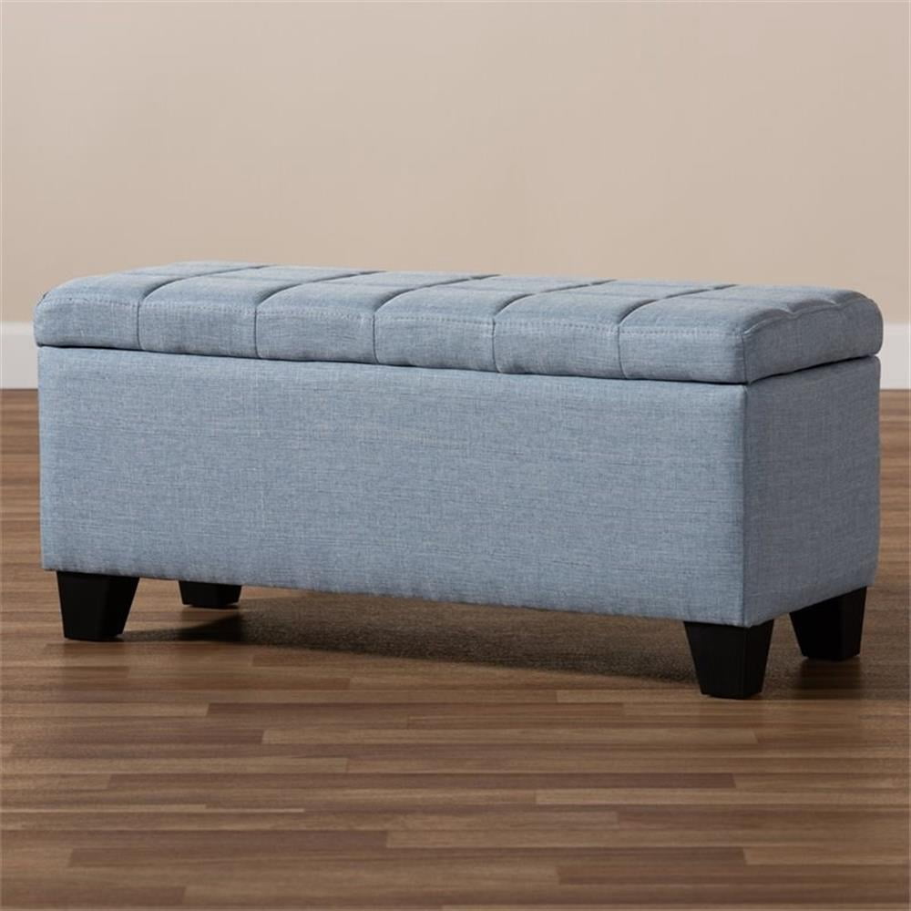Baxton Studio Fera Modern and Contemporary Light Blue Fabric Upholstered Storage Ottoman - Image 7