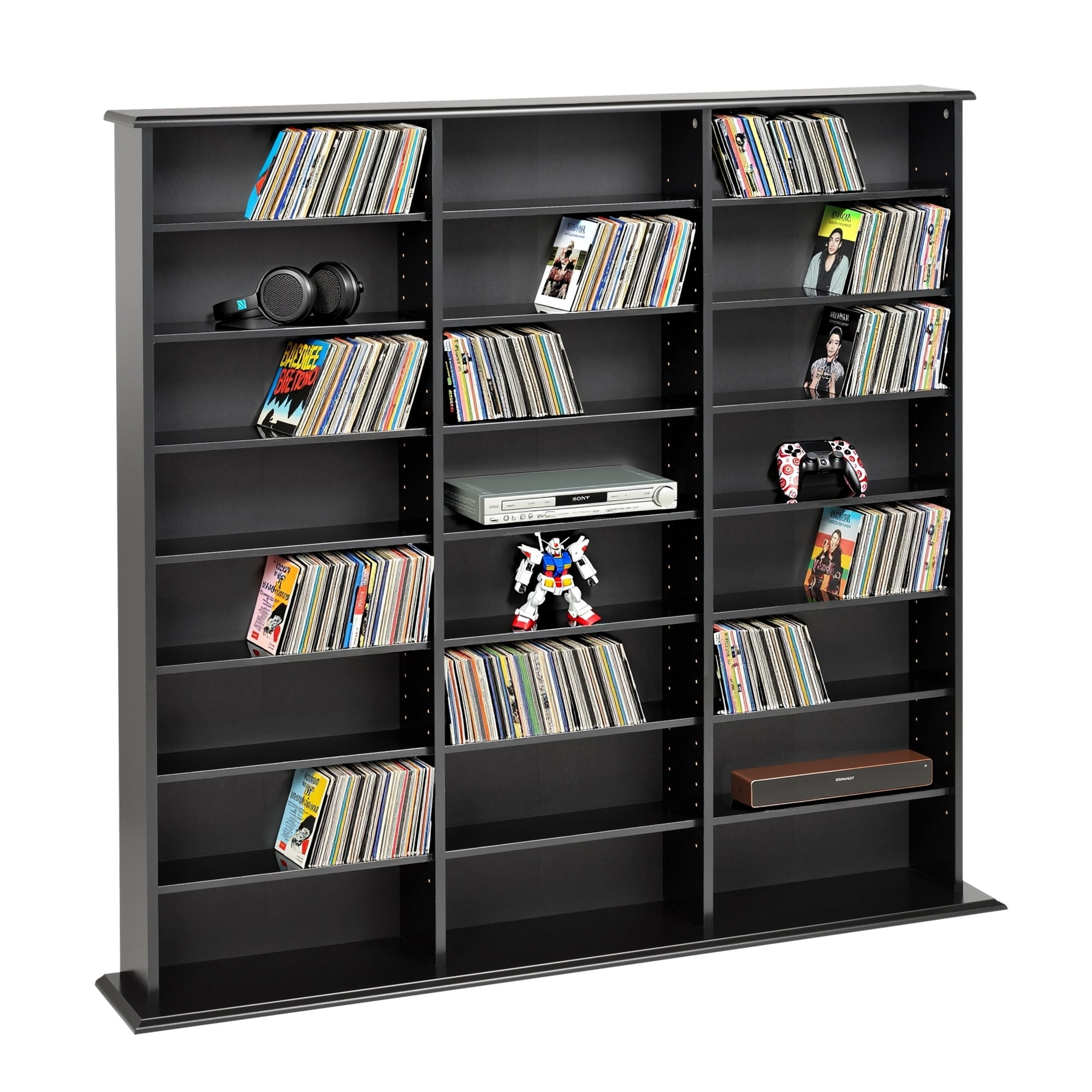 Prepac 51" Triple CD DVD Wall Media Storage Rack in Black - Image 11