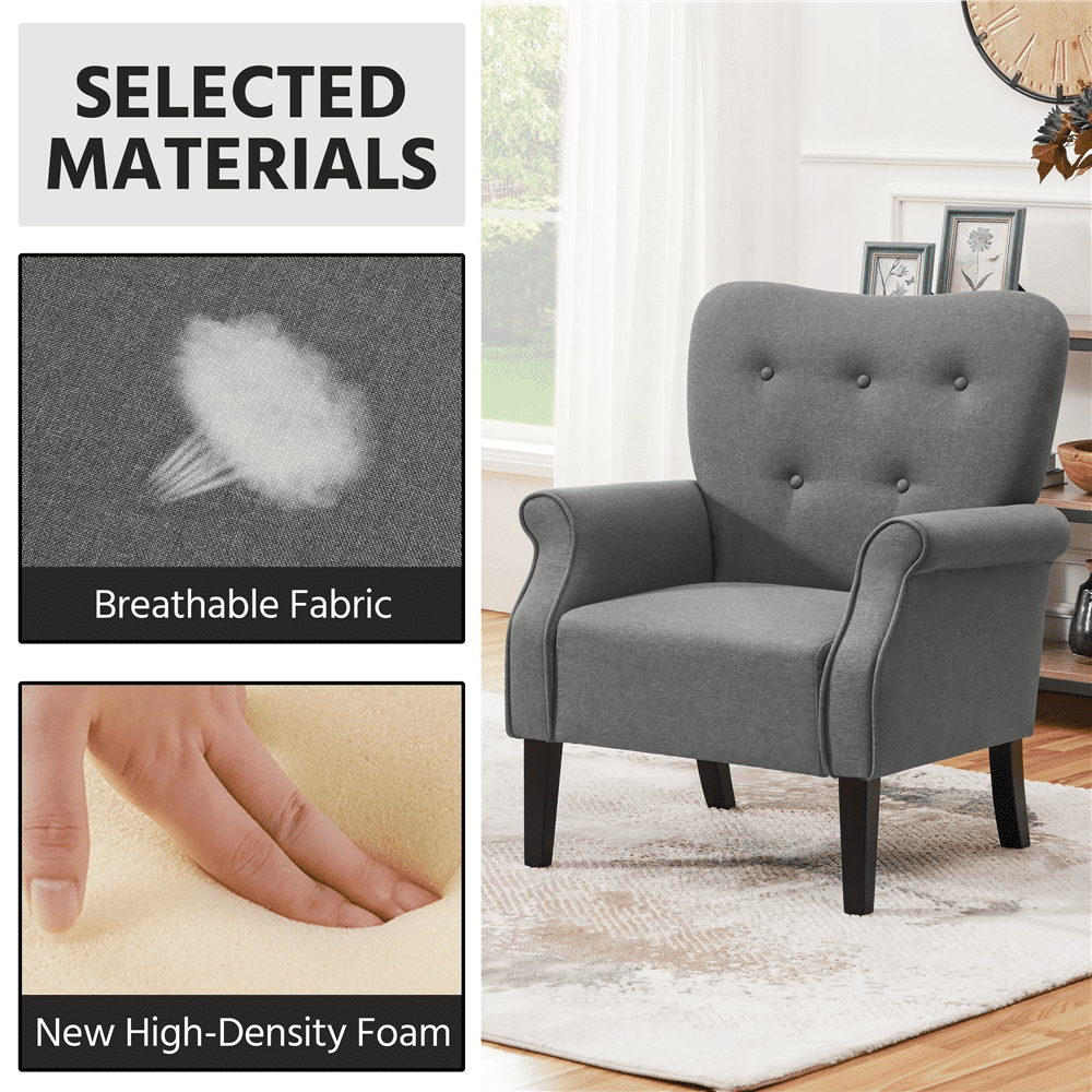 Renwick 2pcs Modern Accent Arm Chair, Dark Gray - Image 8