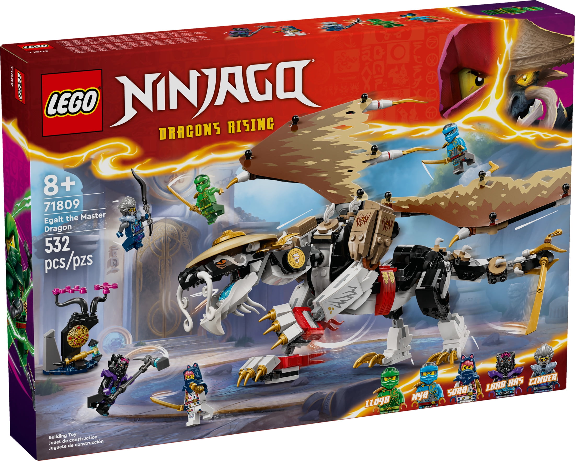 LEGO NINJAGO Egalt the Master Dragon Action Figure, Hero Toy Battle Set with 5 Ninja Minifigures for Group or Independent Play, Dragon Toy Gift Idea for Boys and Girls Ages 8 and Up, 71809 - Image 7