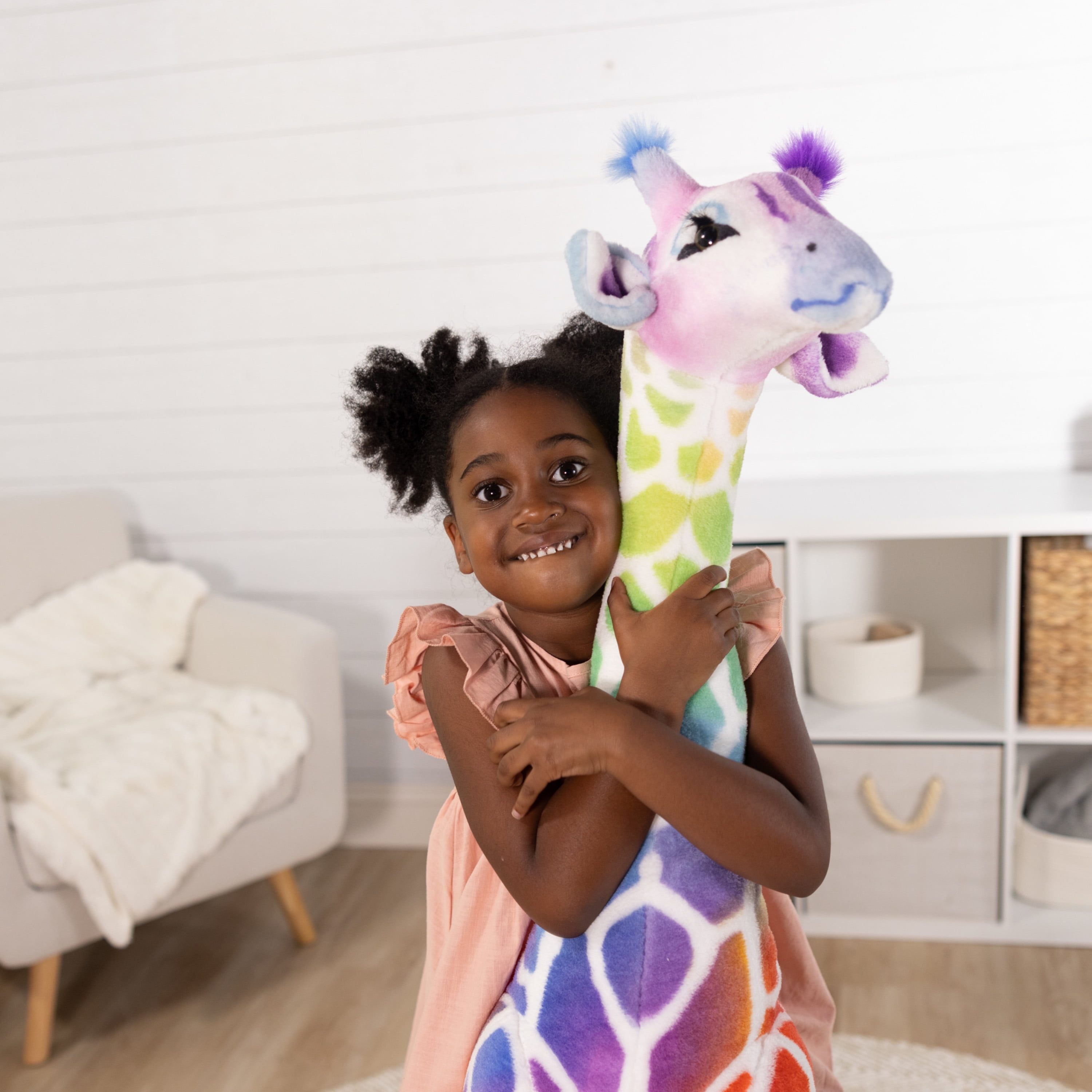Melissa & Doug Rainbow Giraffe Lifelike Plush - Image 4