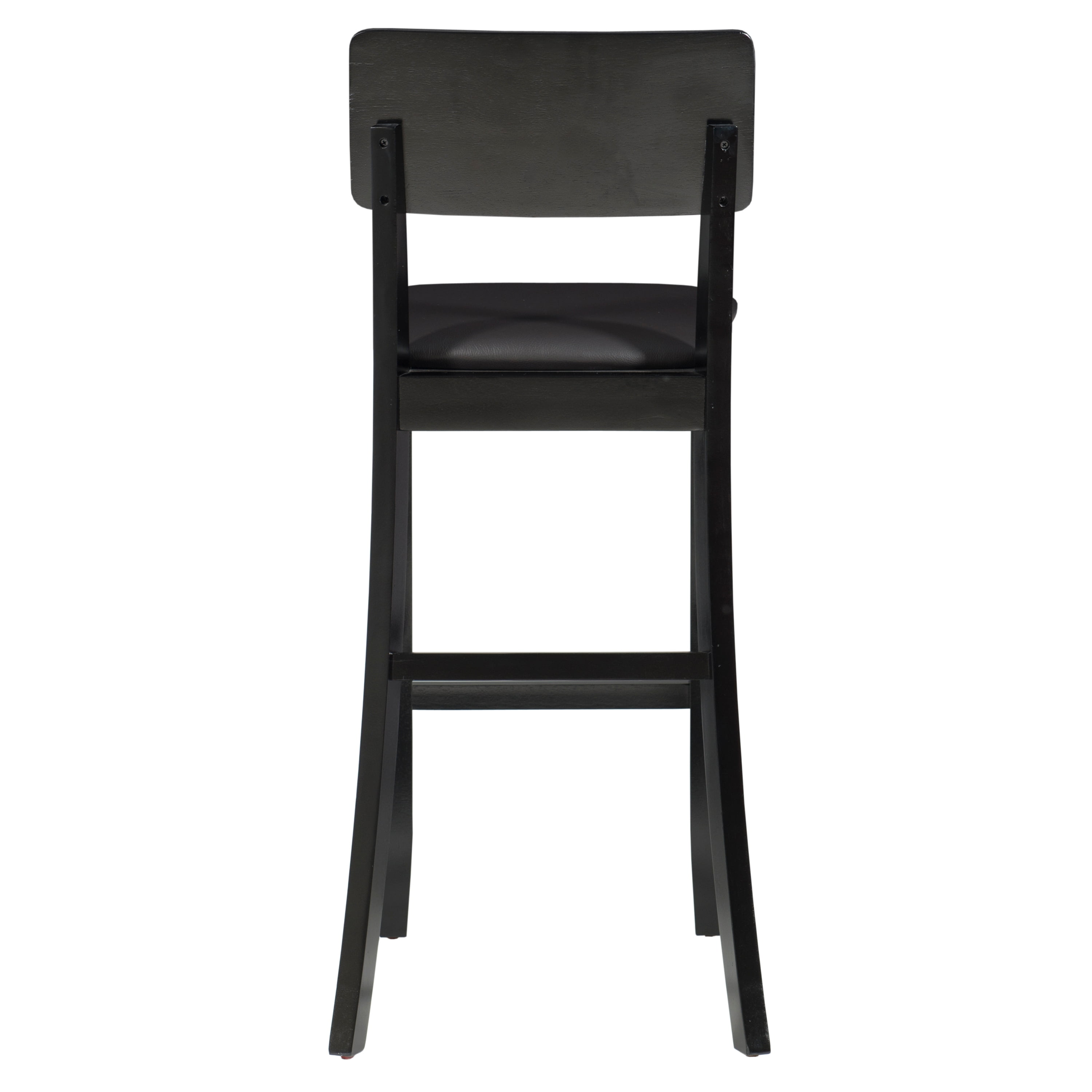 Linon Tamela 30" Mid Back Indoor Bar Stool, Black/Dark Brown Faux Leather - Image 8