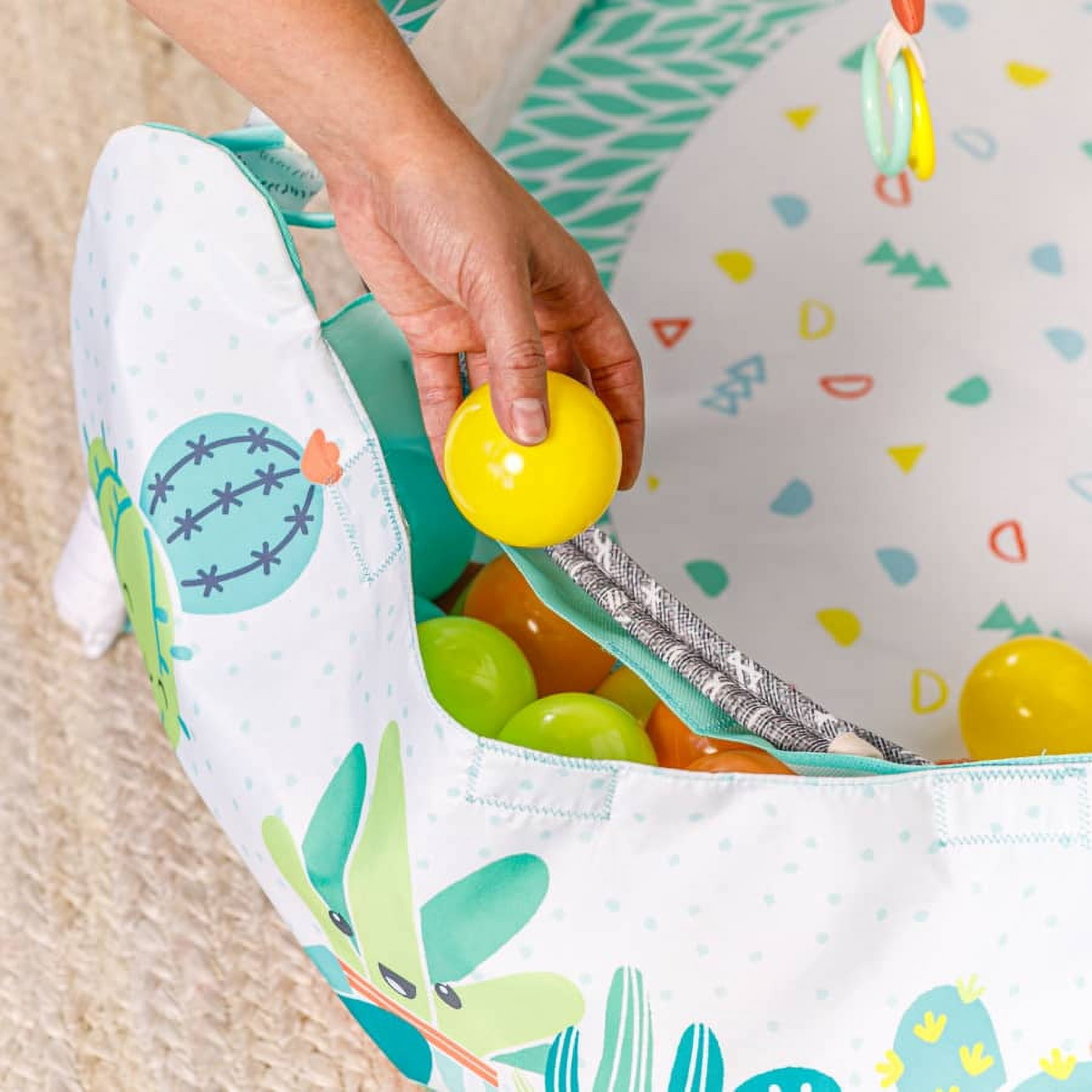 Infantino 4-in-1 Jumbo Baby Activity Gym with Ball Pit, 6-12 Months, Green Succulent - Image 7