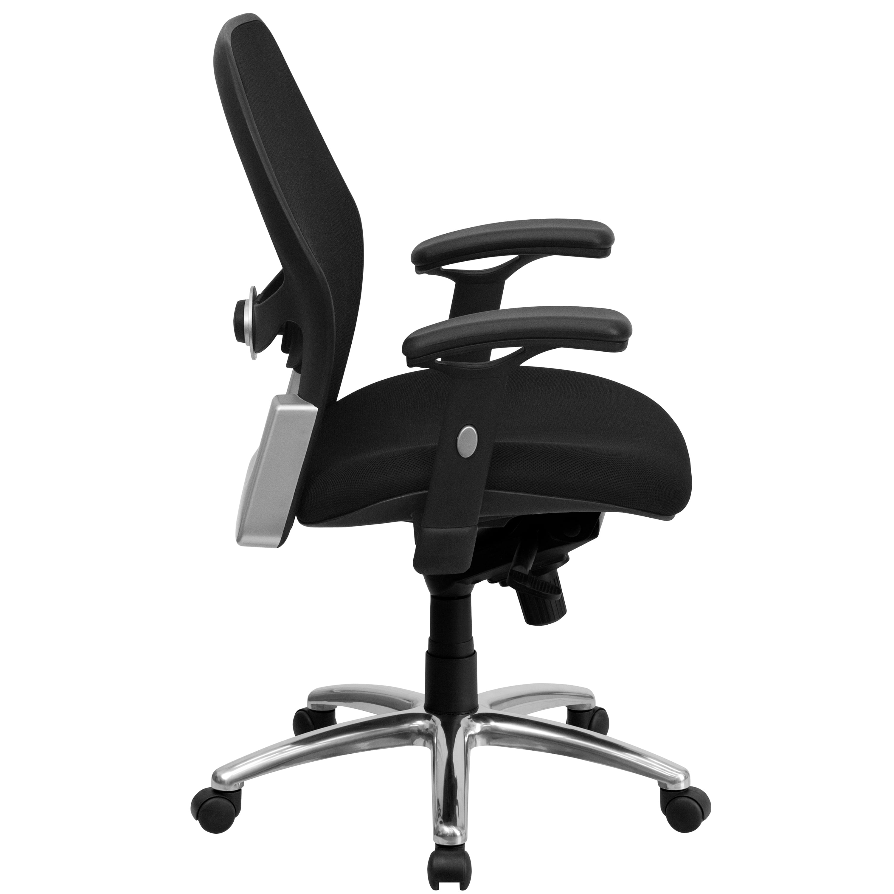 Flash Furniture Mid-Back Black Super Mesh Executive Swivel Office Chair with Knee Tilt Control and Adjustable Lumbar & Arms - Image 5