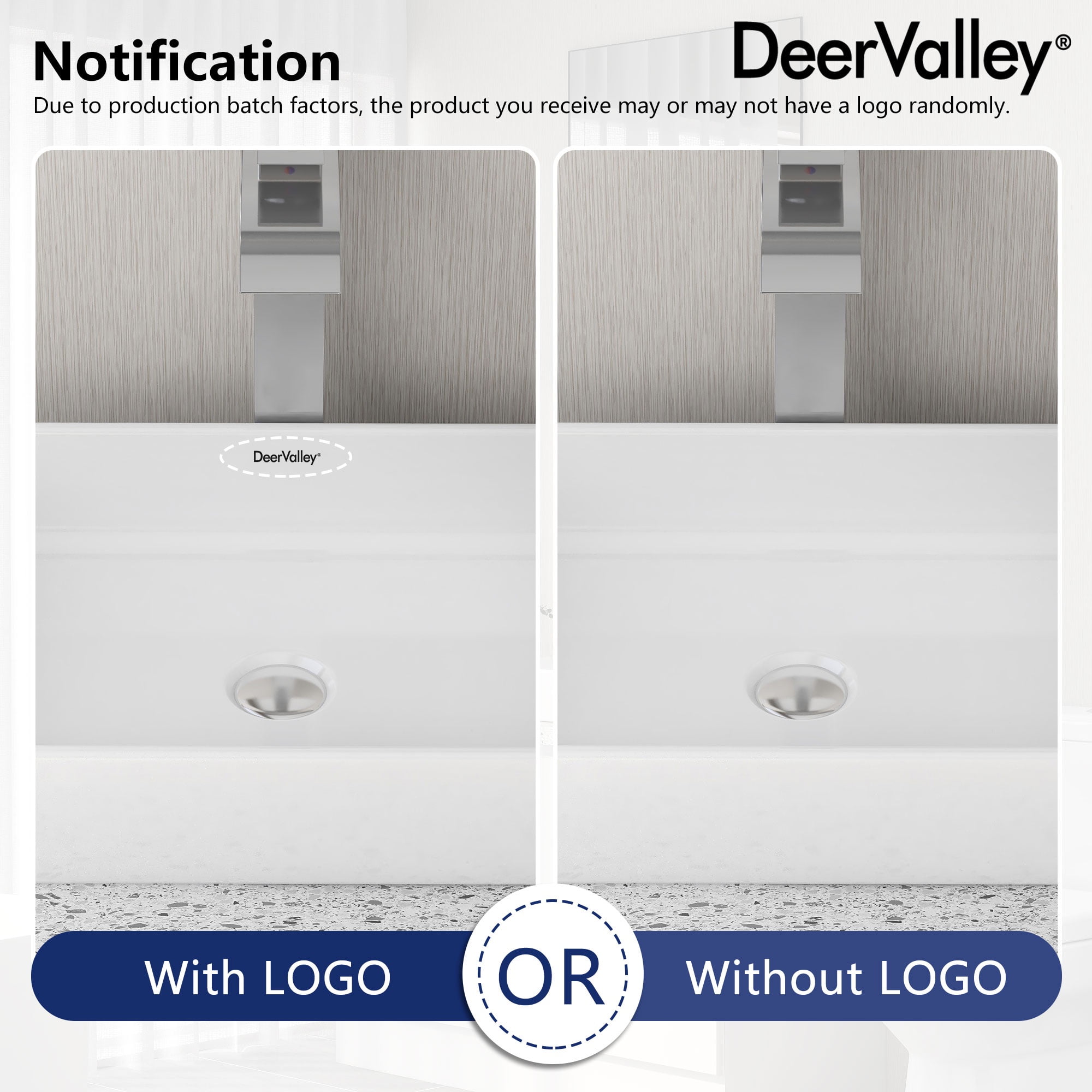 DeerValley DV-1V032 White Ceramic Rectangular Vessel Sink Above Counter White Bathroom Vanity Sink Bathroom Sink Art Basin (19.92'' L x 14'' W x 4.37'' H) - Image 12