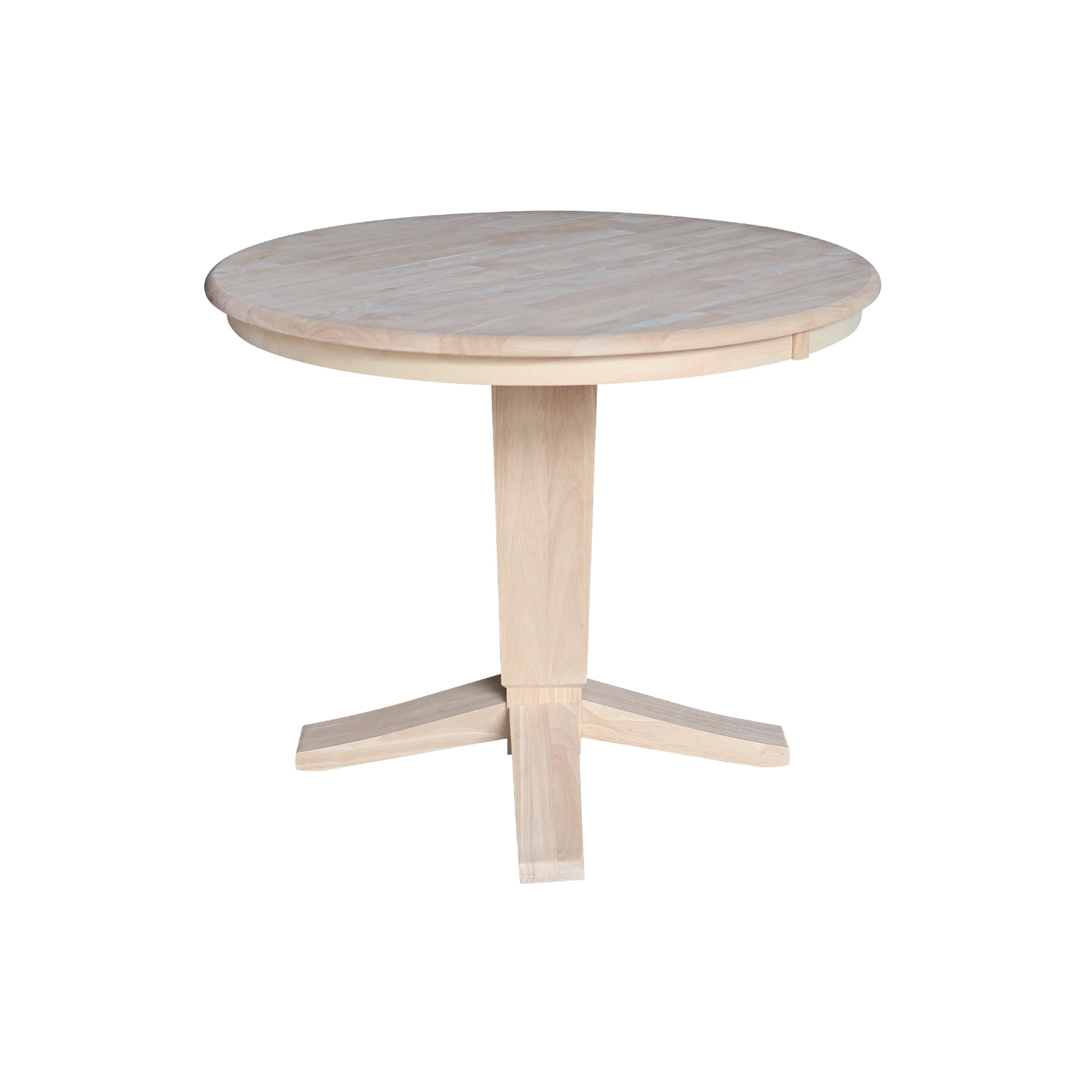 36" Solid Wood Round Top Pedestal Dining Table in Unfinished - Image 8