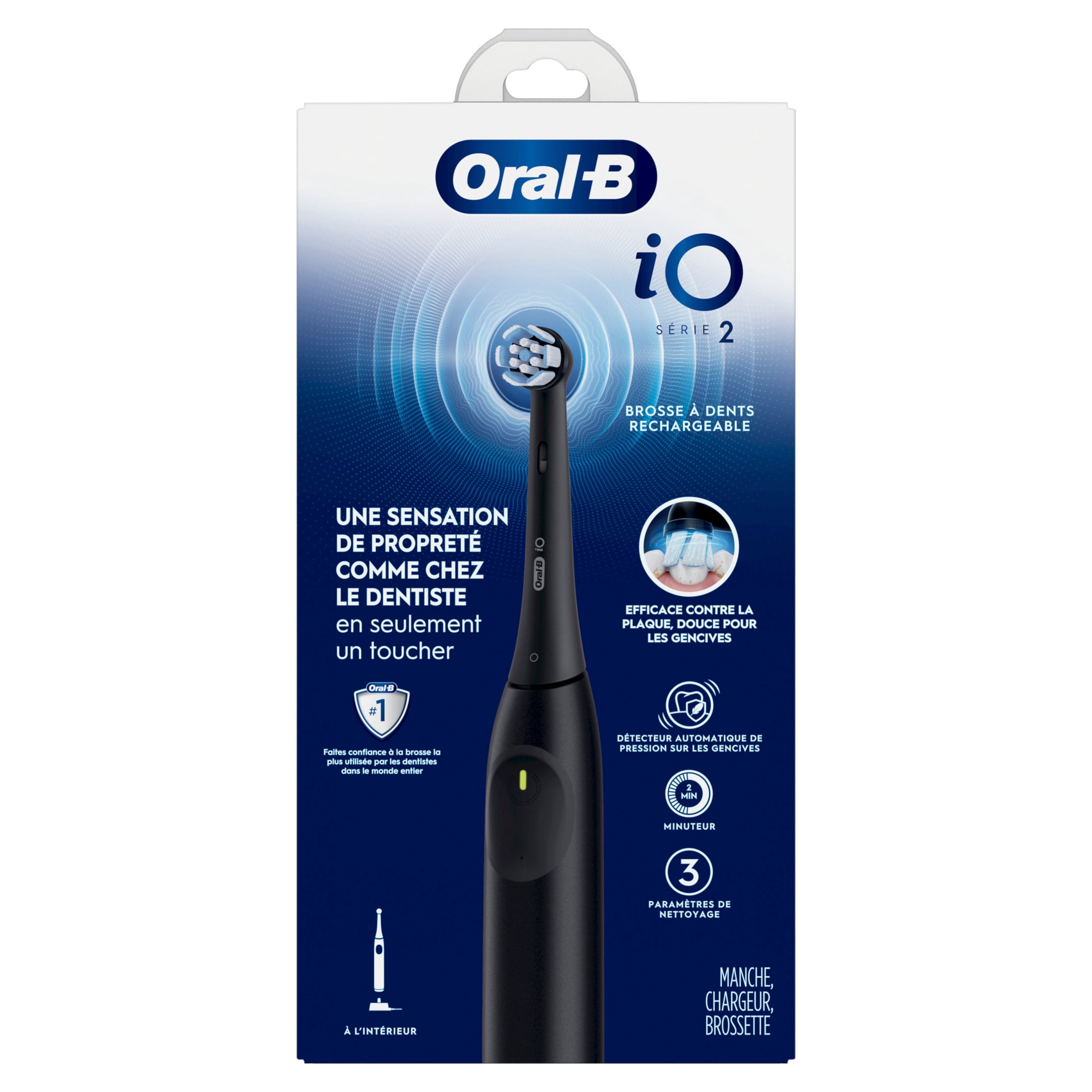 Oral-B iO Series 2 Rechargeable Electric Toothbrush for Adults & Kids 3+, Night Black, 1 Gentle Care Brush Head - Image 9