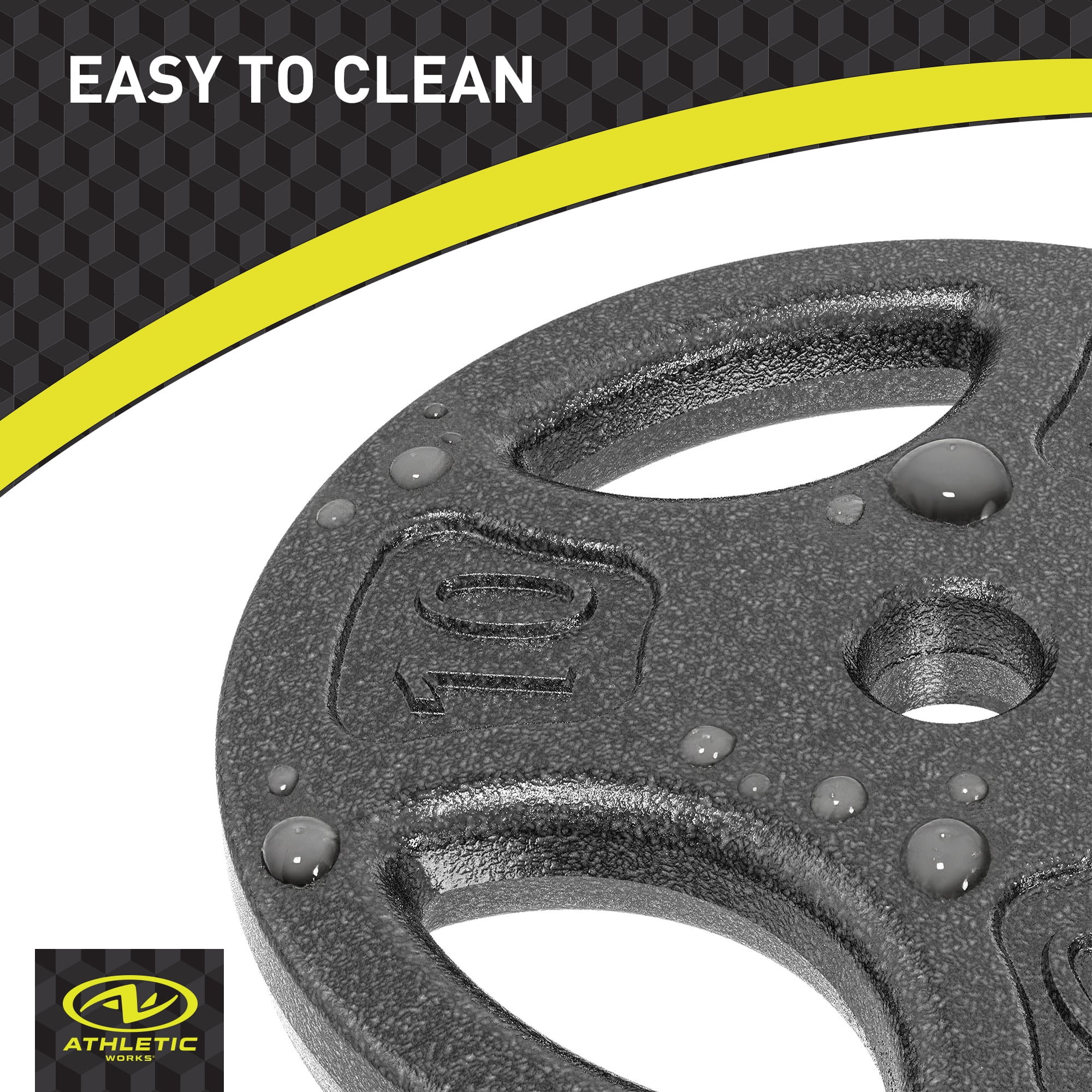 Athletic Works 100LB Black Cast Iron Standard Weight Plate Sets, Used as Both Dumbbell and Barbell,1-inch Holes Fit Standard Sized Bar - Image 9