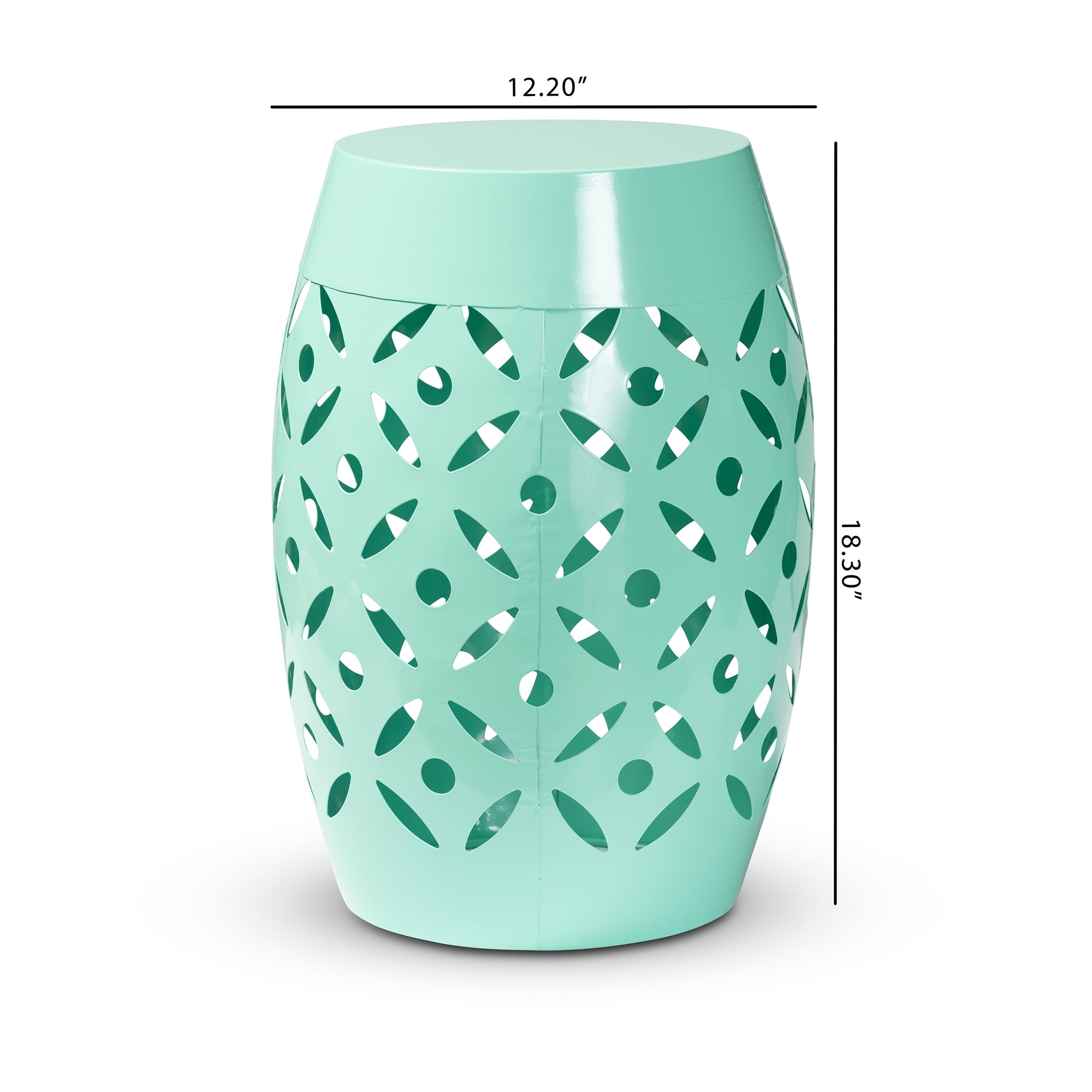 Baxton Studio Hallie Modern and Contemporary Aqua Finished Metal Outdoor Side Table - Image 7