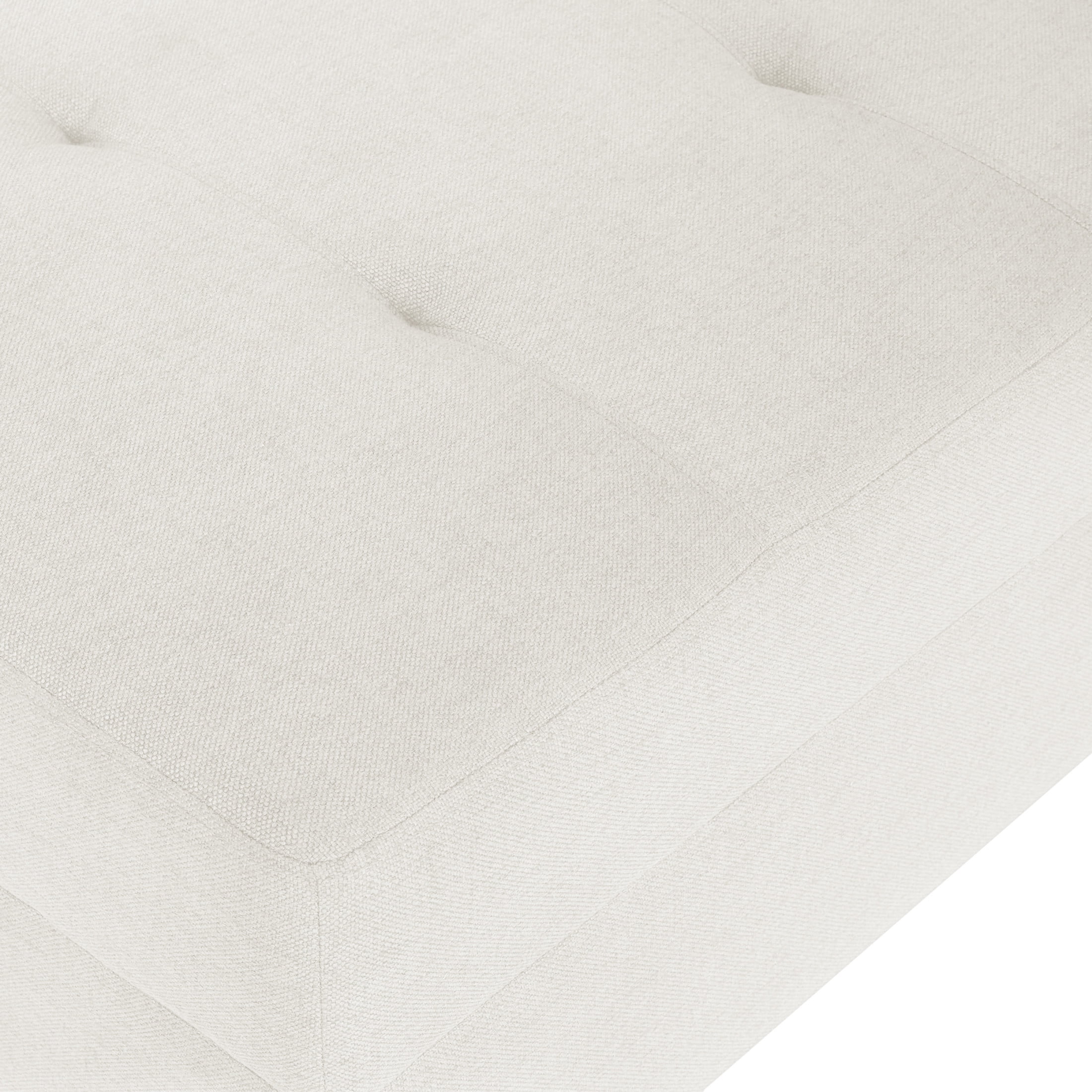 Noble House Kamil Elegant Fabric Ottoman, Plush Cushion, Durable Birch Wood Legs, Cushioned Top for Comfort, Ivory - Image 5