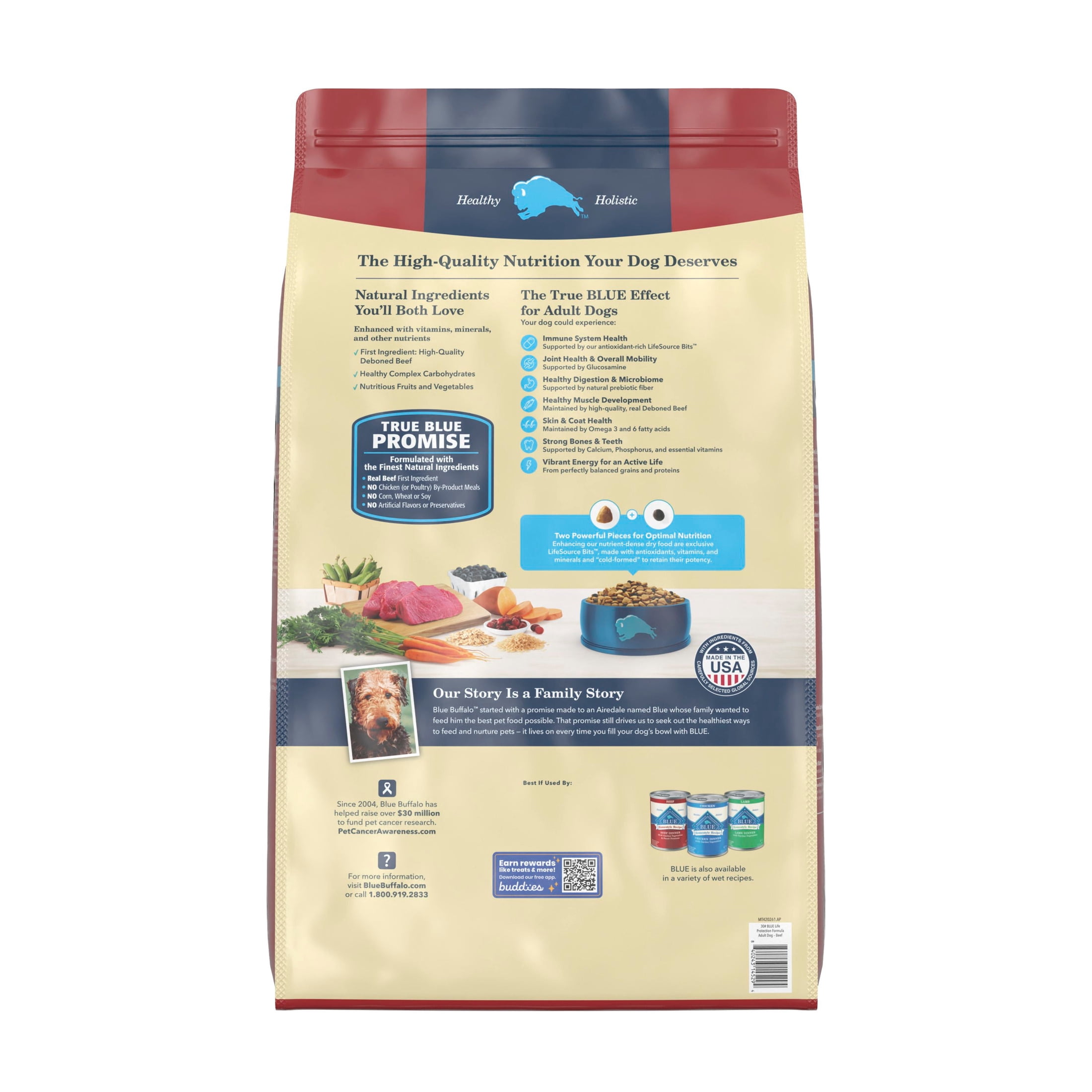 Blue Buffalo Life Protection Formula Adult Dry Dog Food, Beef & Brown Rice, 30lb Bag - Image 10