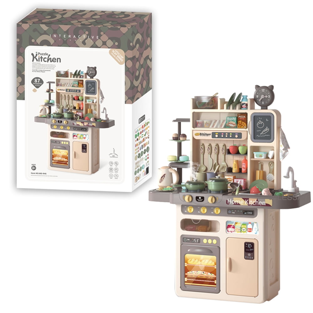 Kitchen Set for Kids 87 Pcs Gray, Big Modern Kitchen Set for Toddlers VALESSATI +3 Years - Image 13