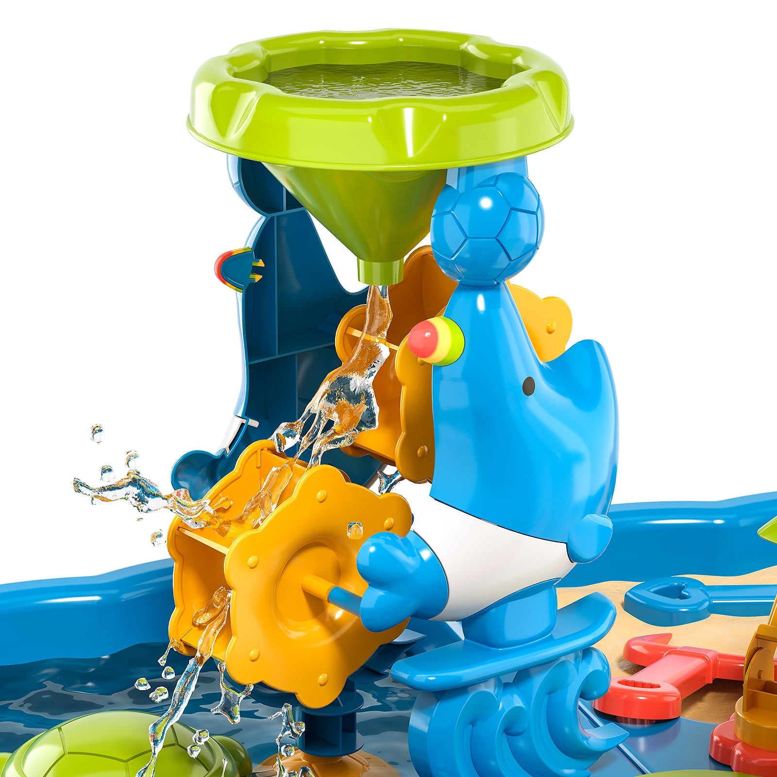 Dinosaur Planet Sand Water Table for Toddlers, 4 in 1 Sand Table and Water Play Table, Kids Table Activity Sensory Play Table Beach Sand Water Sand Toy for Outdoor Backyard for Toddlers Age 2-4 Gift - Image 4