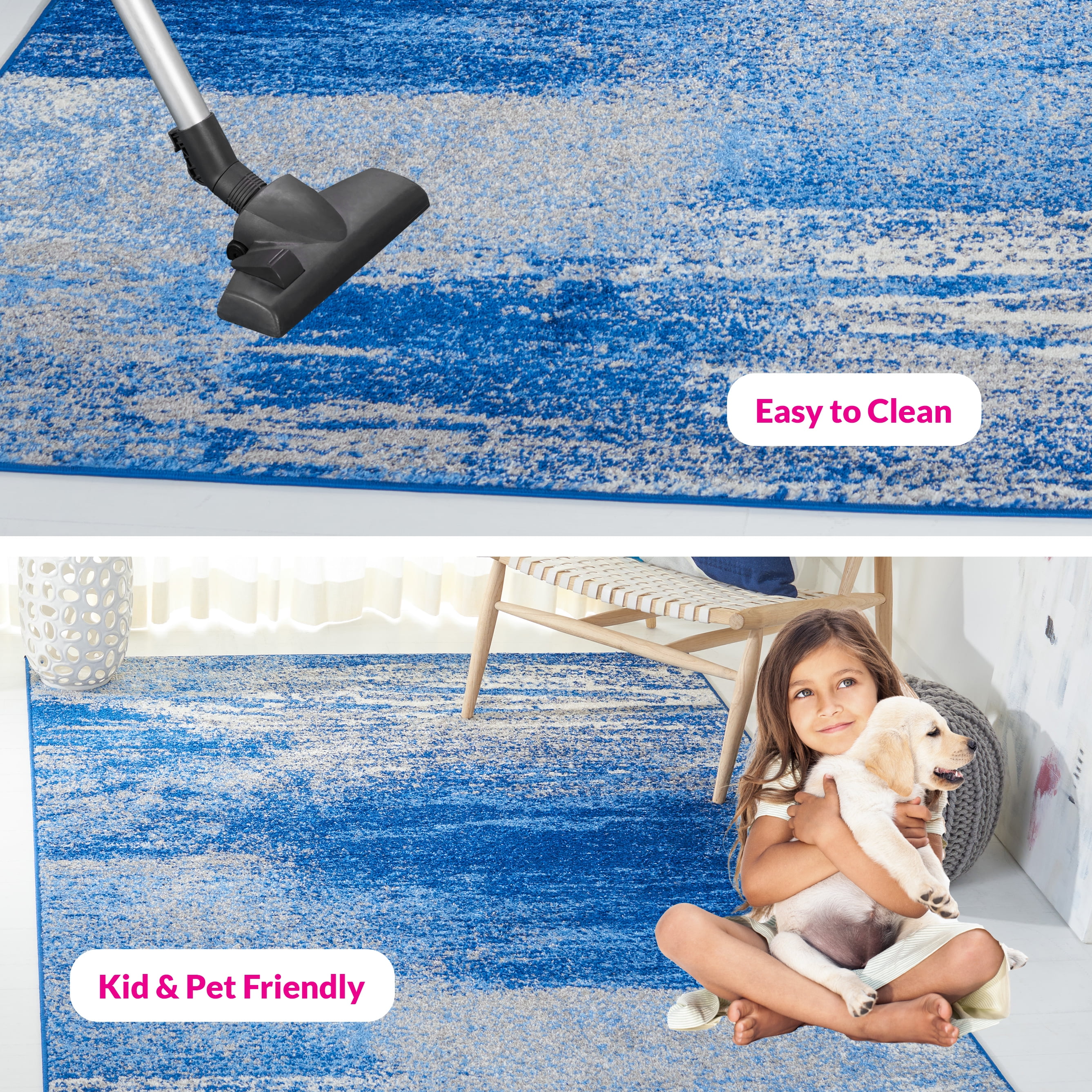 Safavieh Adirondack Rudyard Abstract Ombre Area Rug, Silver/Blue, 8' x 8' Square - Image 14