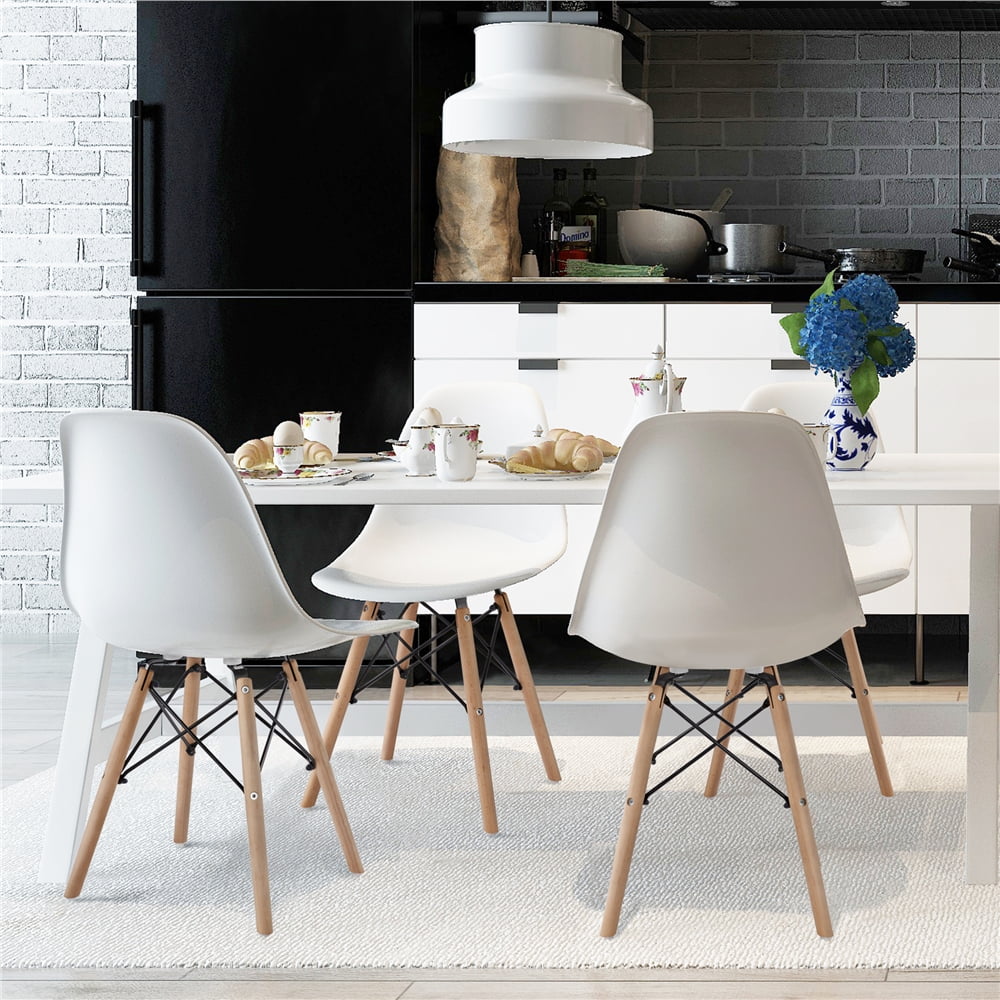 Alden Design Modern Dining Chairs, Set of 4, White - Image 2