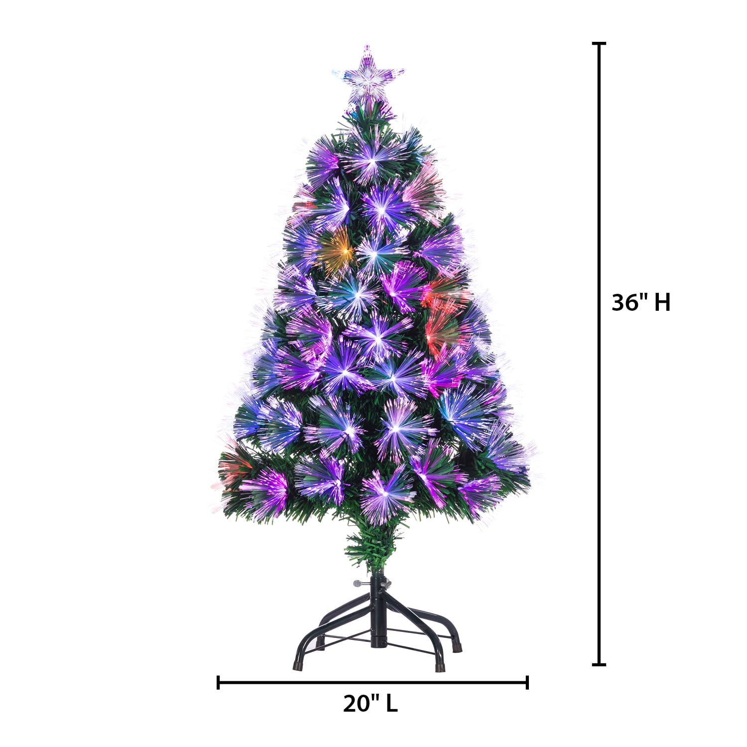 3 ft. Pre Lit Multi Color Changing Fiber Optic Tree - Image 5