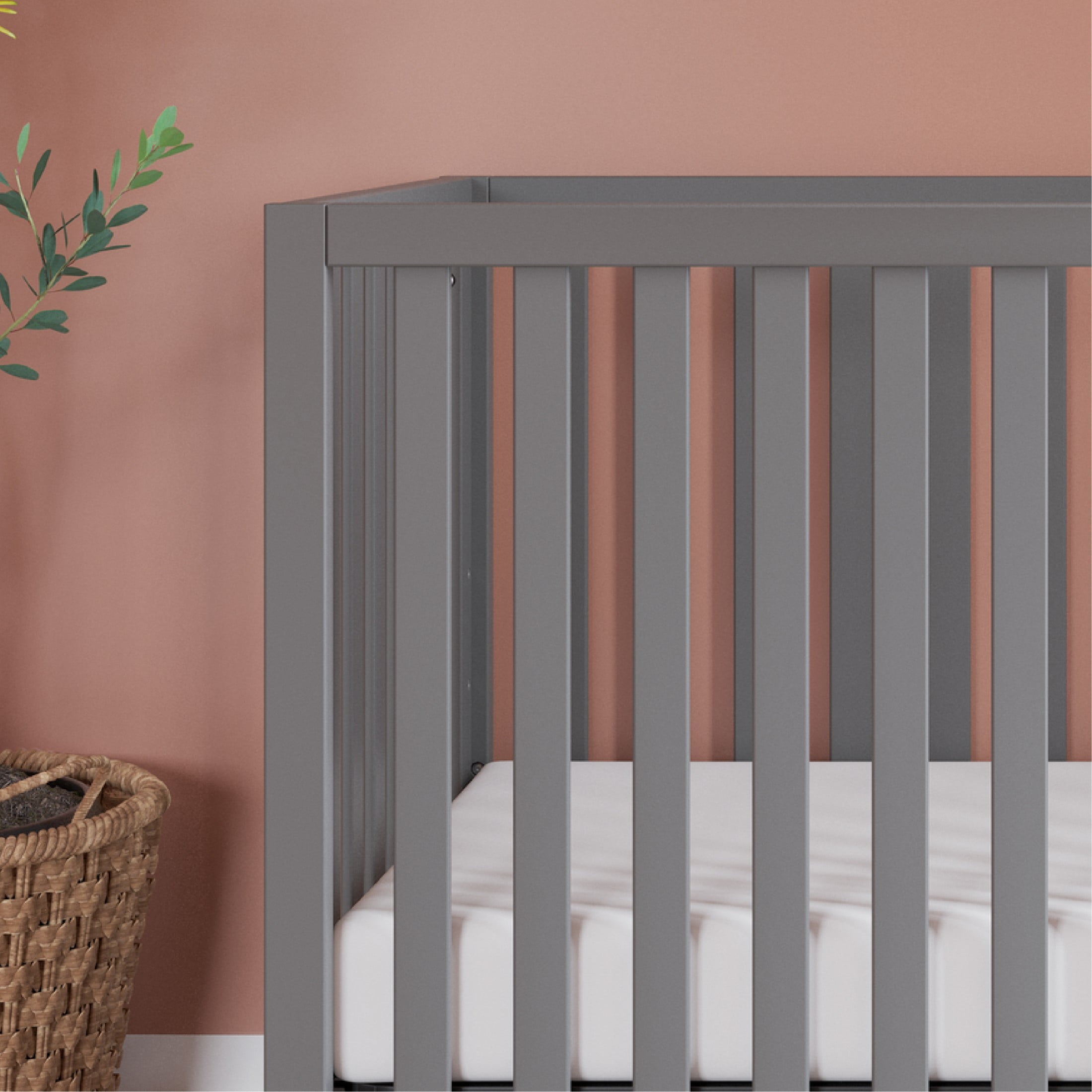 Child Craft SOHO 4-in-1 Convertible Crib, Canted Leg Mid-Century Design, 3 Mattress Heights, Cool Gray - Image 3