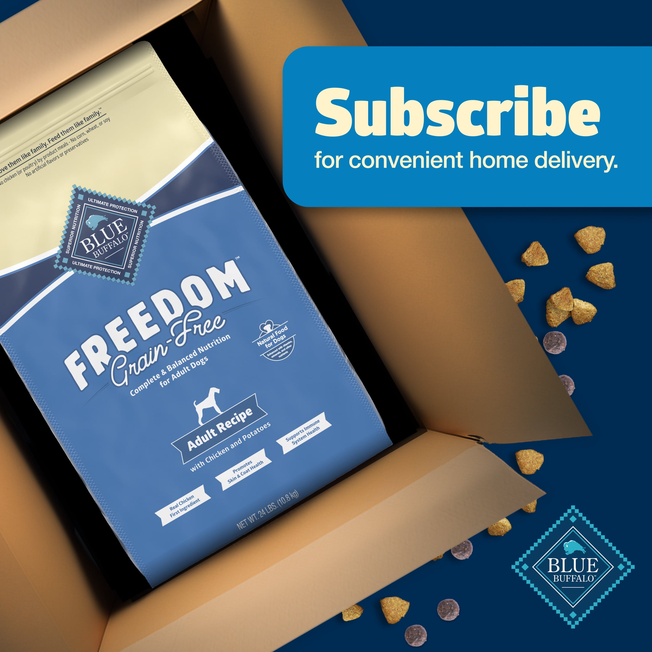 Blue Buffalo Freedom Grain-Free Natural Adult Dry Dog Food, Chicken & Potatoes, 24-lb. Bag - Image 8