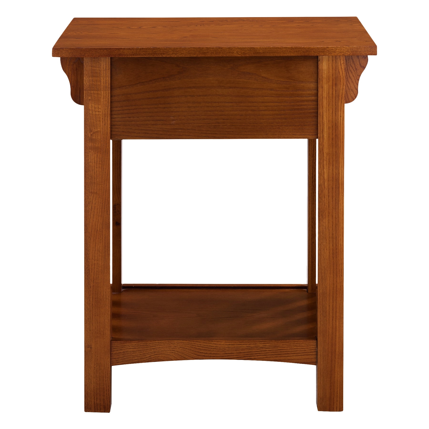 Leick Home Solid Wood Mission End Table with Drawer, Medium Oak Finish - Image 4